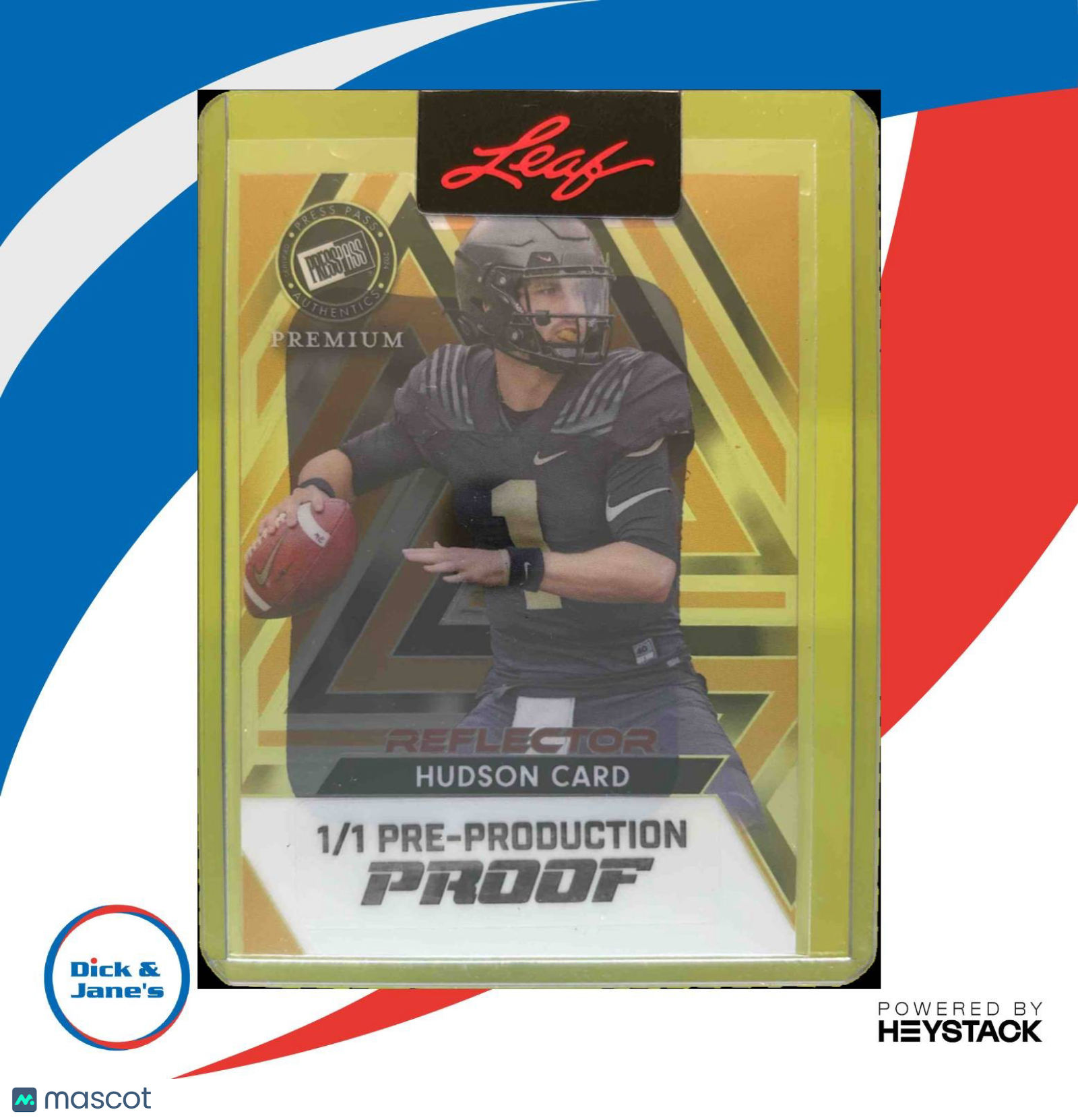2024 Press Pass Premium Hudson Card Pre Production Gold 1/1 Reflectors - Sports Cards