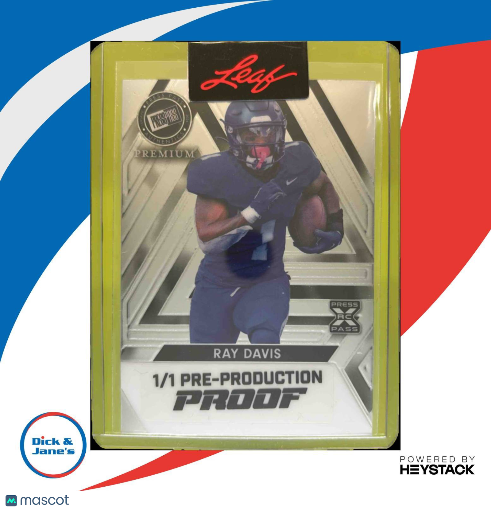 2024 Press Pass Premium Pre Production Proof Silver Black 1/1 Ray Davis - Sports Cards