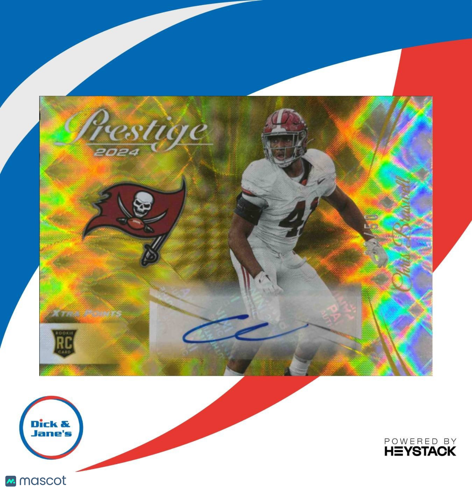 2024 Prestige Chris Braswell Xtra Points Signatures Gold /50 #397 Buccaneers - Sports Cards