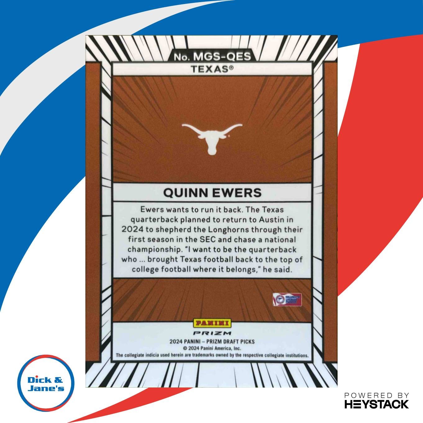 2024 Prizm Collegiate Draft Picks Quinn Ewers Manga SSP Rated Prospect Longhorns - Sports Cards