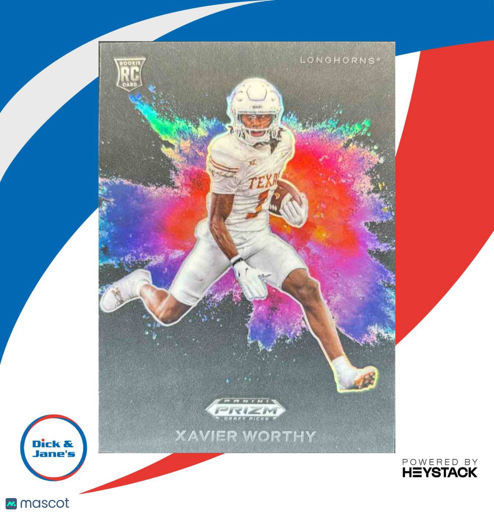 2024 Prizm Collegiate Draft Picks Xavier Worthy Color Blast RC Texas Longhorns - Sports Cards