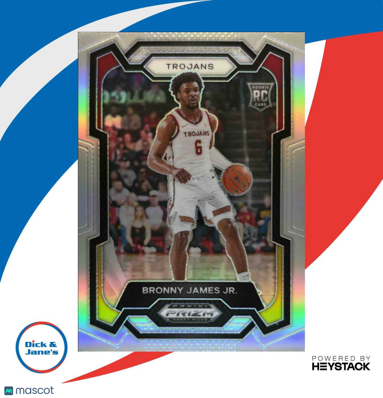 2024 Prizm Draft Picks Collegiate Bronny James Jr. Silver #86 RC USC Trojans - Sports Cards