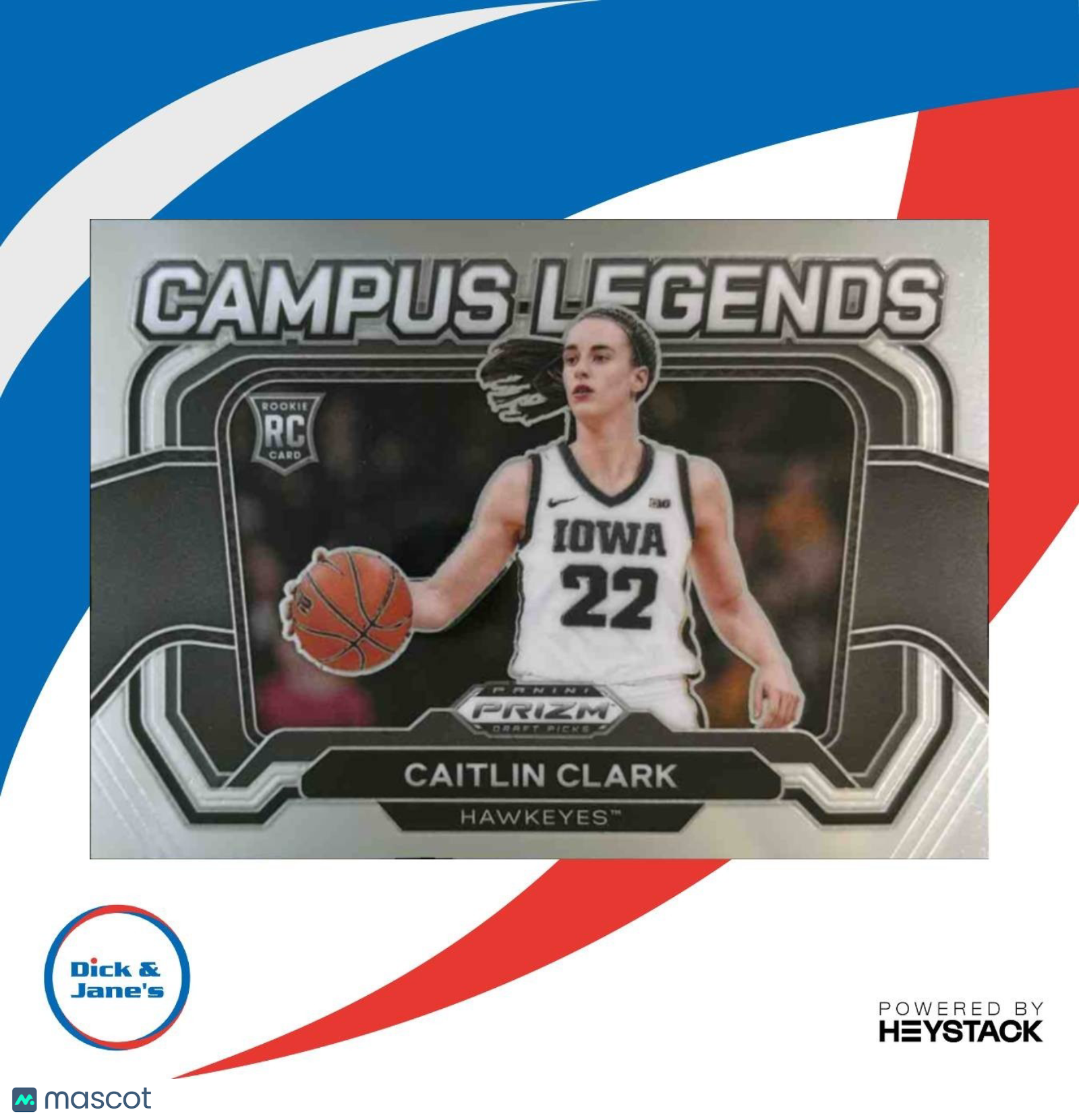 2024 Prizm Draft Picks Collegiate Caitlin Clark Campus Legends #5 RC Hawkeyes - Sports Cards