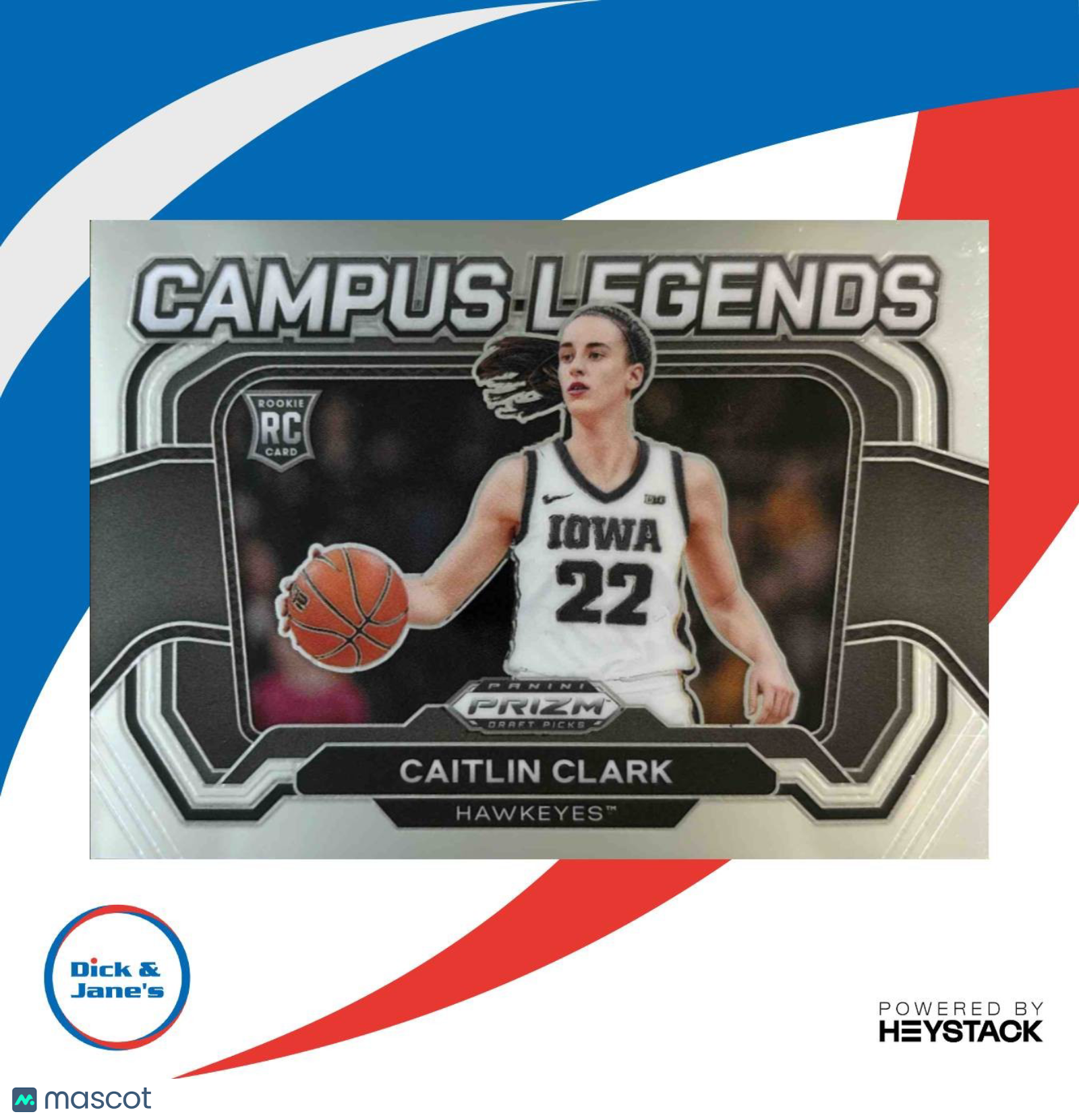2024 Prizm Draft Picks Collegiate Caitlin Clark Campus Legends #5 RC Hawkeyes - Sports Cards