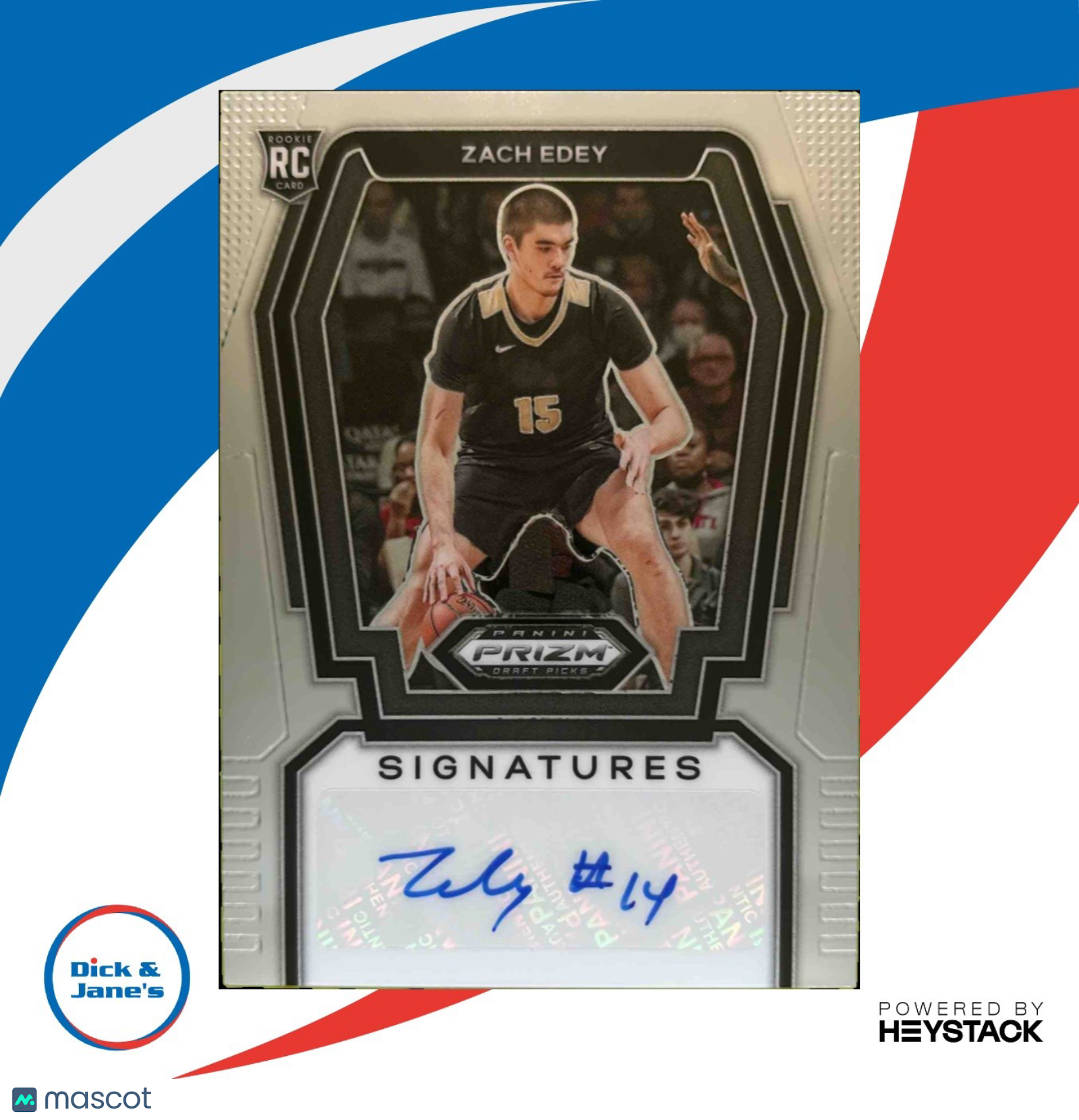 2024 Prizm Draft Picks Collegiate Zach Edey Signatures Auto Purdue Boilermakers - Sports Cards