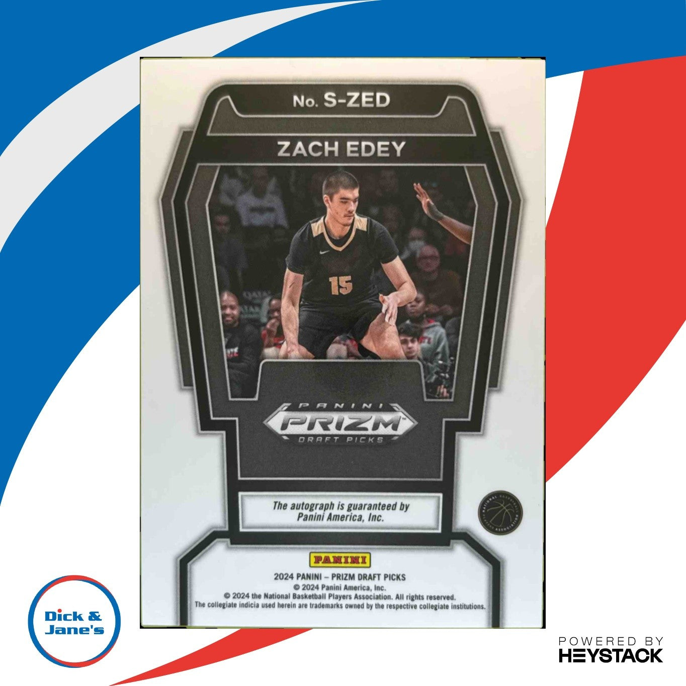 2024 Prizm Draft Picks Collegiate Zach Edey Signatures Auto Purdue Boilermakers - Sports Cards