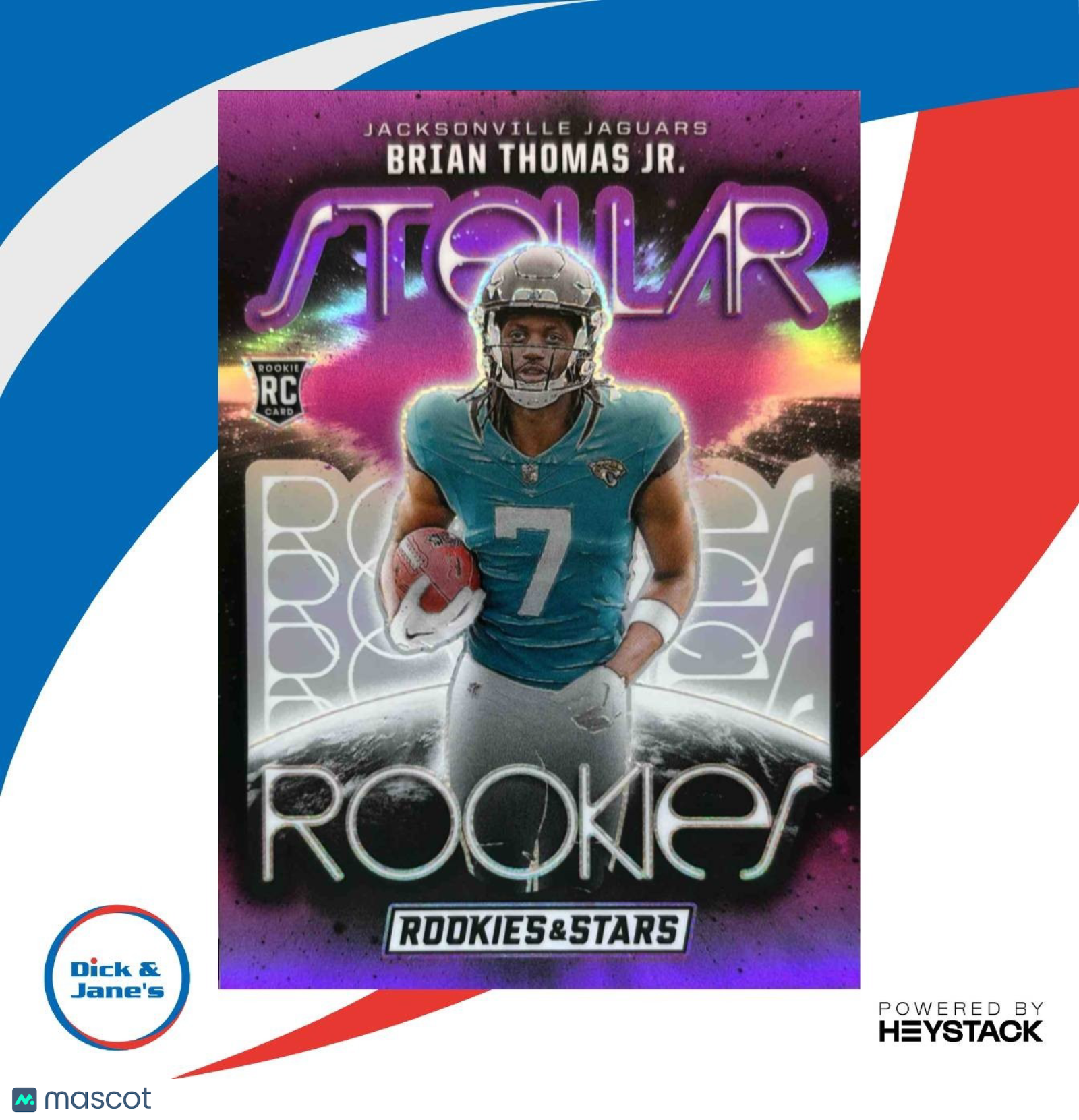 2024 Rookies & Stars Brian Thomas Jr. Stellar Purple /35 Jaguars - Sports Cards