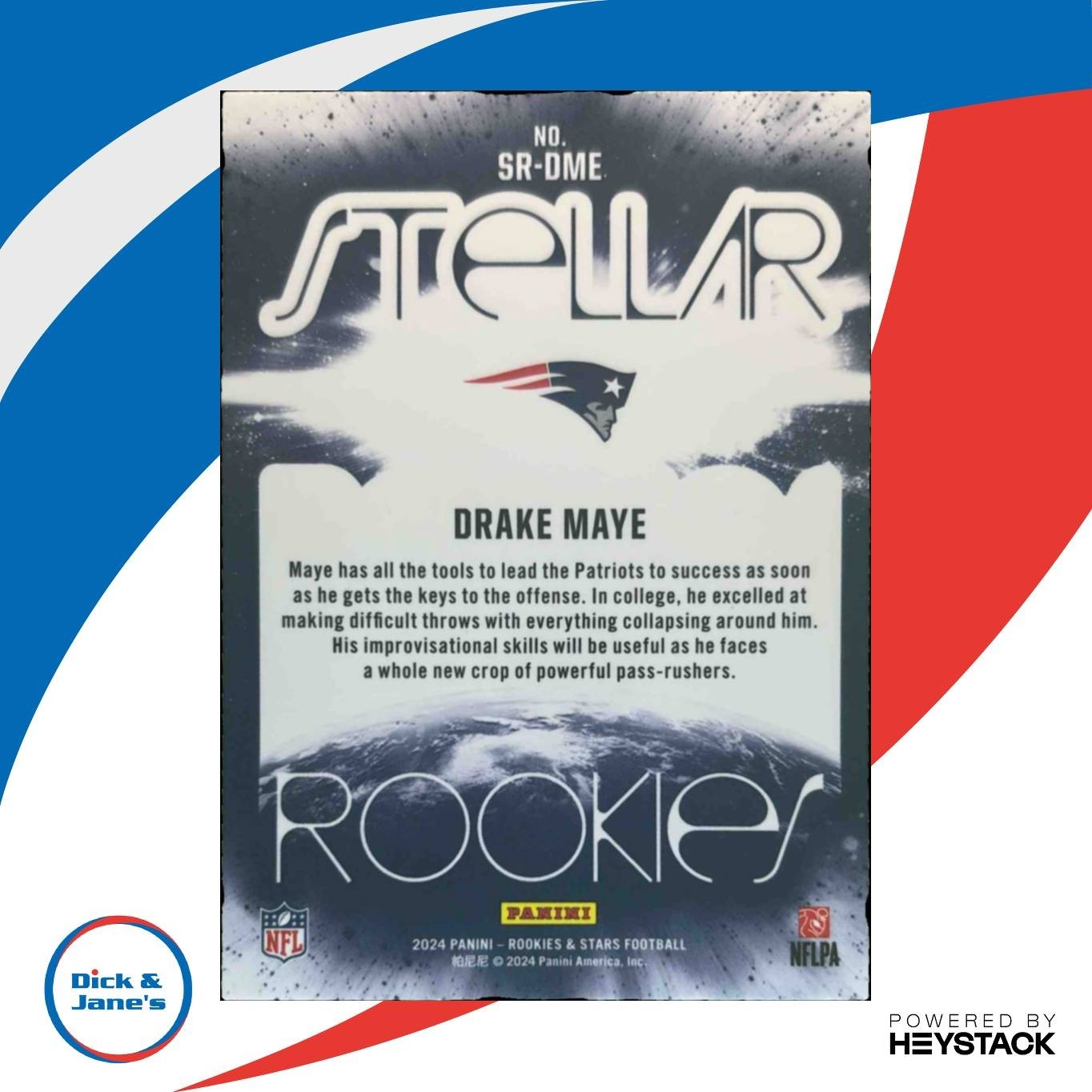2024 Rookies & Stars Drake Maye Stellar s Red Plaid RC New England Patriots - Sports Cards