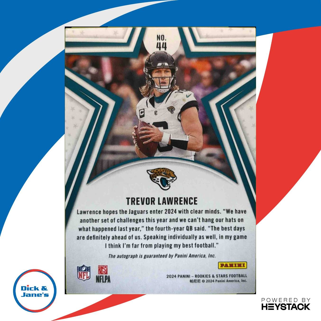2024 Rookies & Stars Trevor Lawrence Signatures Purple 17/25 Auto Jacksonville - Sports Cards