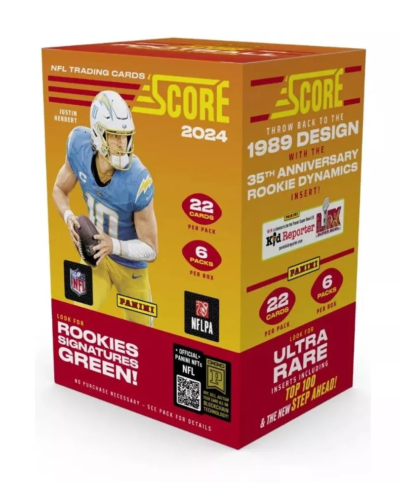 2024 Score Football Hobby Blaster Box (4 Parallels plus 2 Numbered Cards) - NFL Blaster