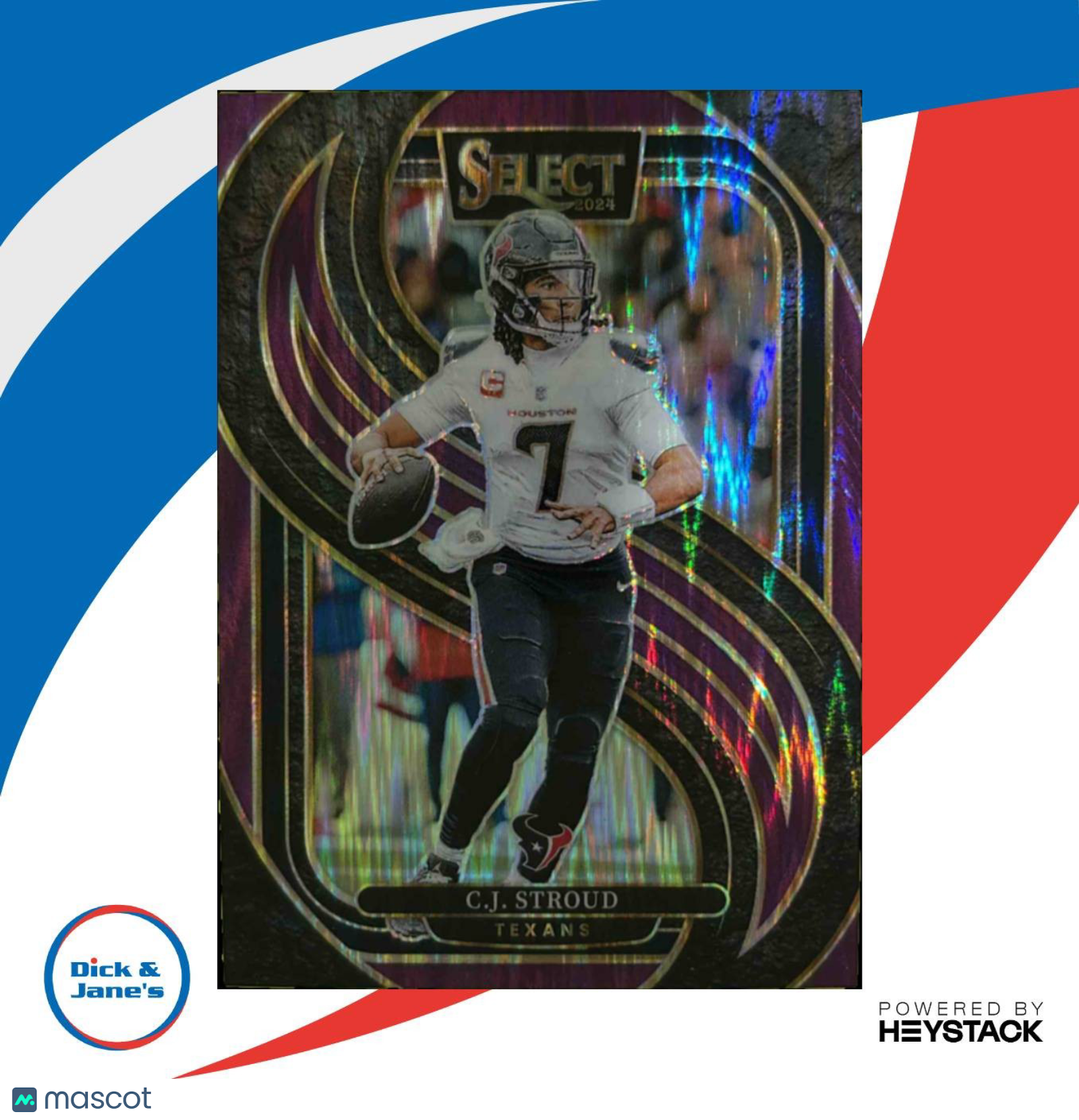 2024 Select C.J. Stroud Premier Purple Prizm Shock 2/360 #128 Houston Texans - Sports Cards