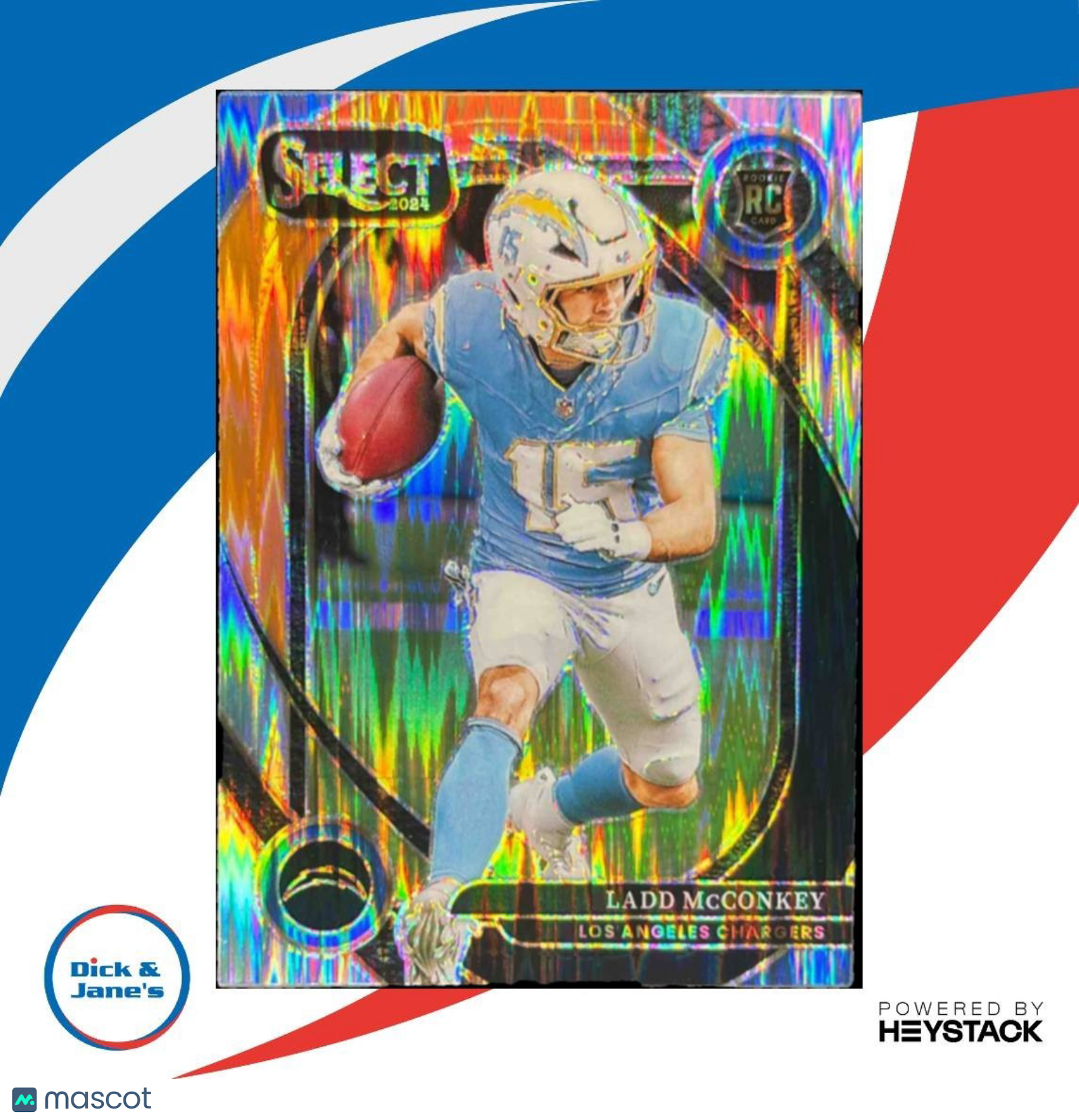 2024 Select Ladd McConkey Black and Orange Shock #268 RC Los Angeles Chargers - Sports Cards