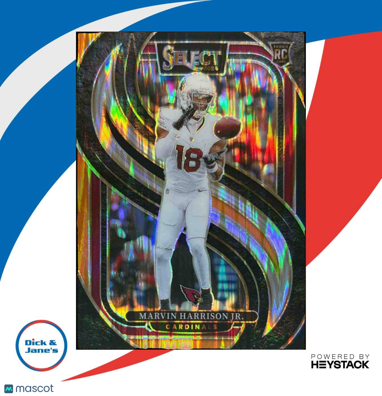2024 Select Marvin Harrison Jr. Black and Orange Shock #115 RC Arizona Cardinals - Sports Cards
