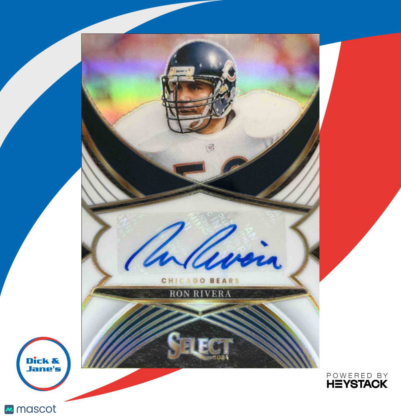 2024 Select Ron Rivera Signatures White Silver Holo Prizm /50 Auto Chicago Bears Sports Cards
