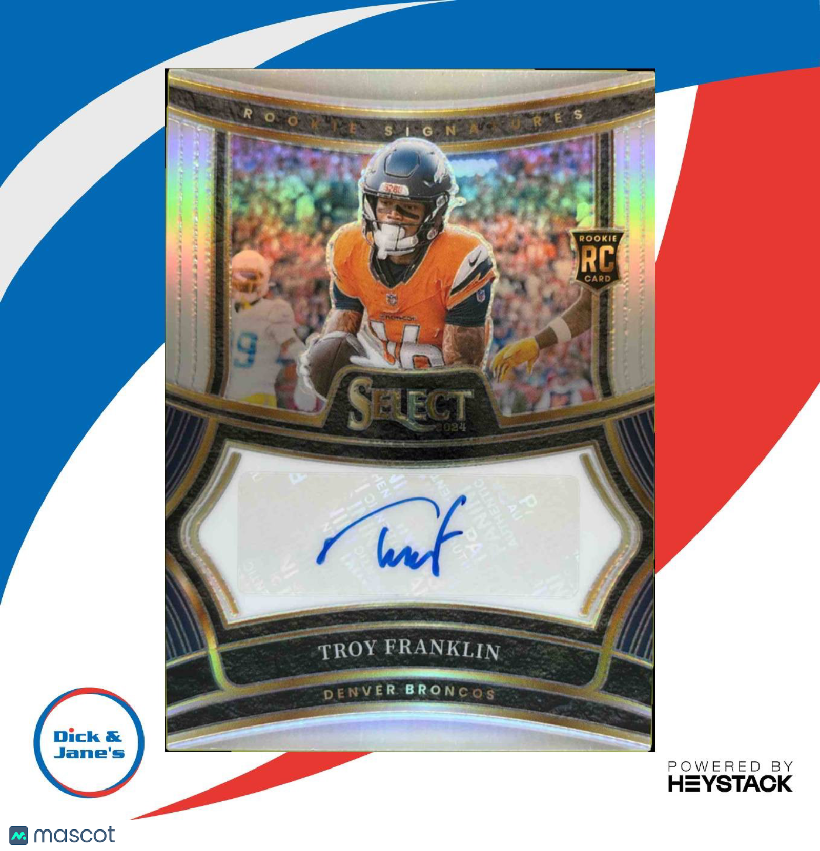 2024 Select Troy Franklin Rookie Signatures 117/399 RC Auto Denver Broncos - Sports Cards