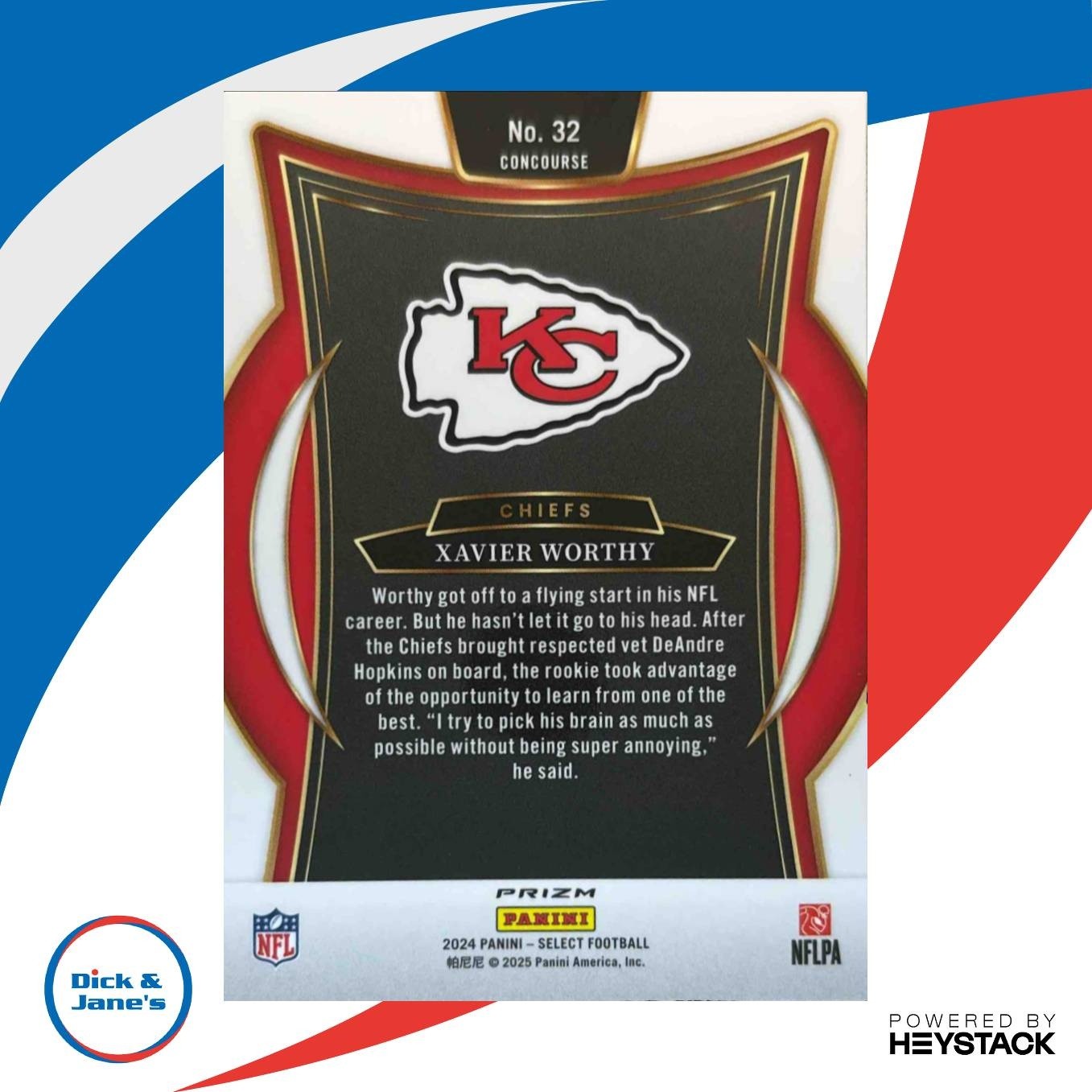 2024 Select Xavier Worthy Green and Yellow Prizm Shock #32 RC Chiefs - Sports Cards