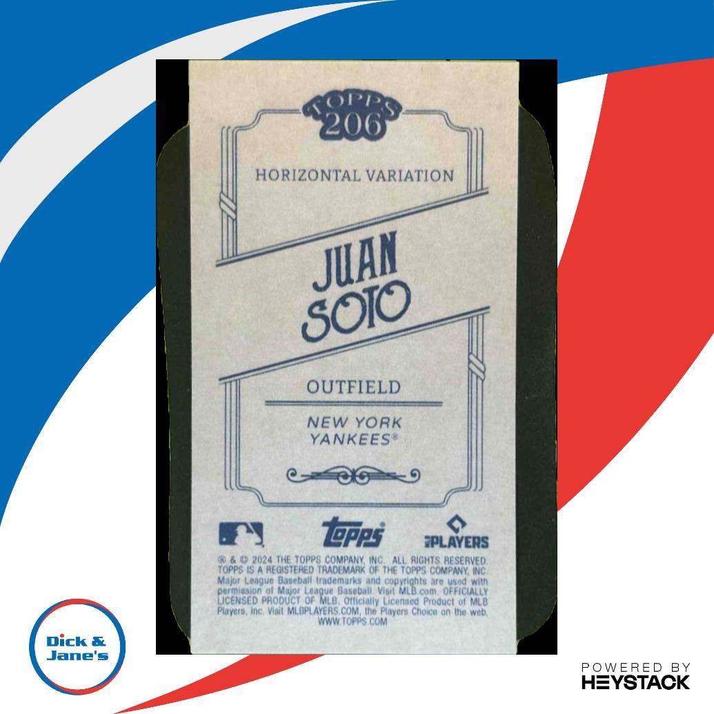 2024 Topps 206 Juan Soto Horizontal Action SP Variation New York Yankees - Sports Cards