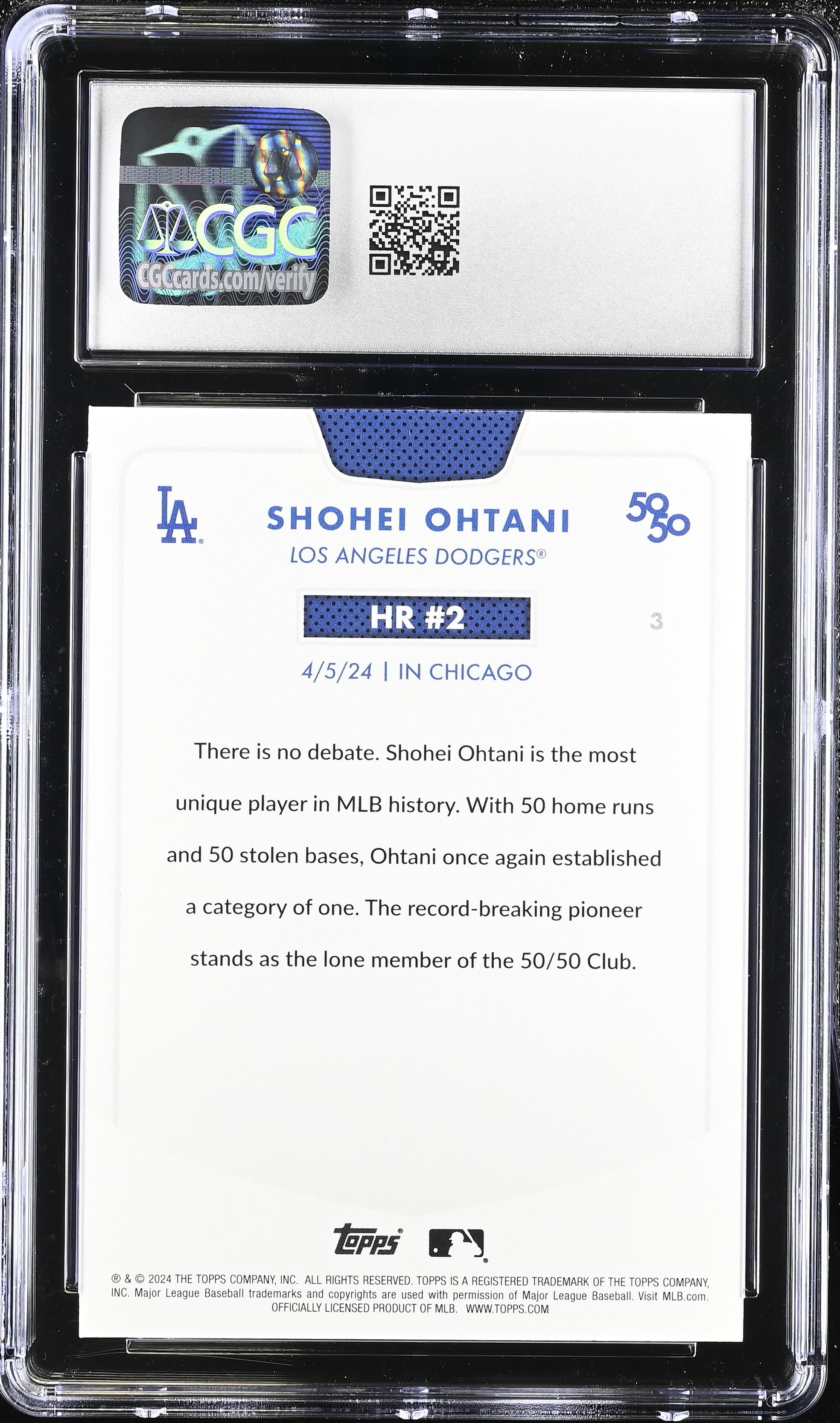 2024 Topps 50/50 Shohei Ohtani #3 CGC 9.5 Los Angeles Dodgers - Graded Sports Cards