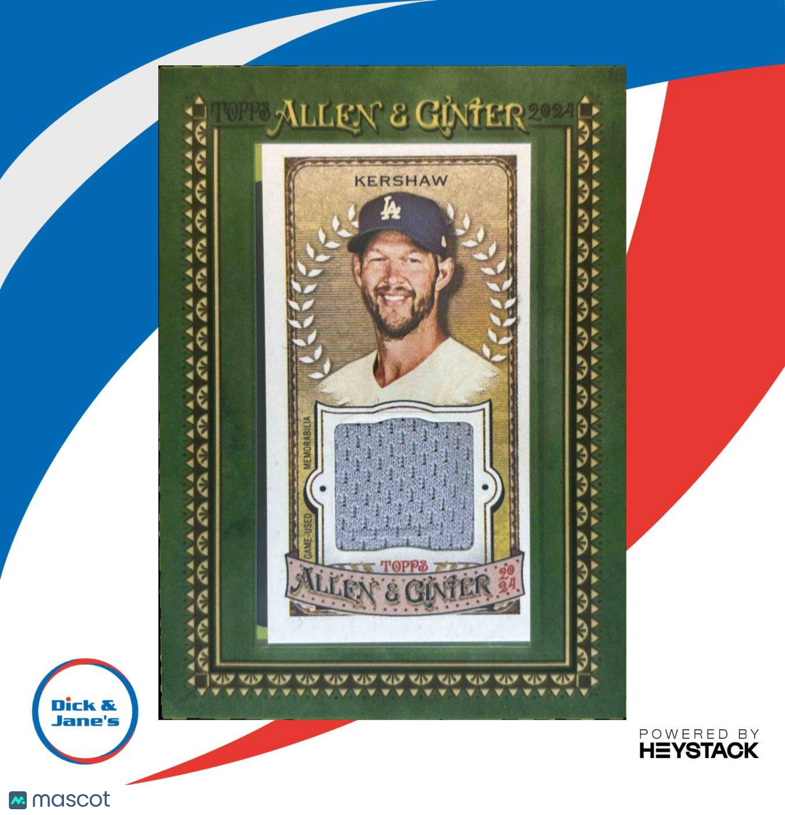 2024 Topps Allen & Ginter Clayton Kershaw Mini Framed Relics Los Angeles Dodgers - Sports Cards