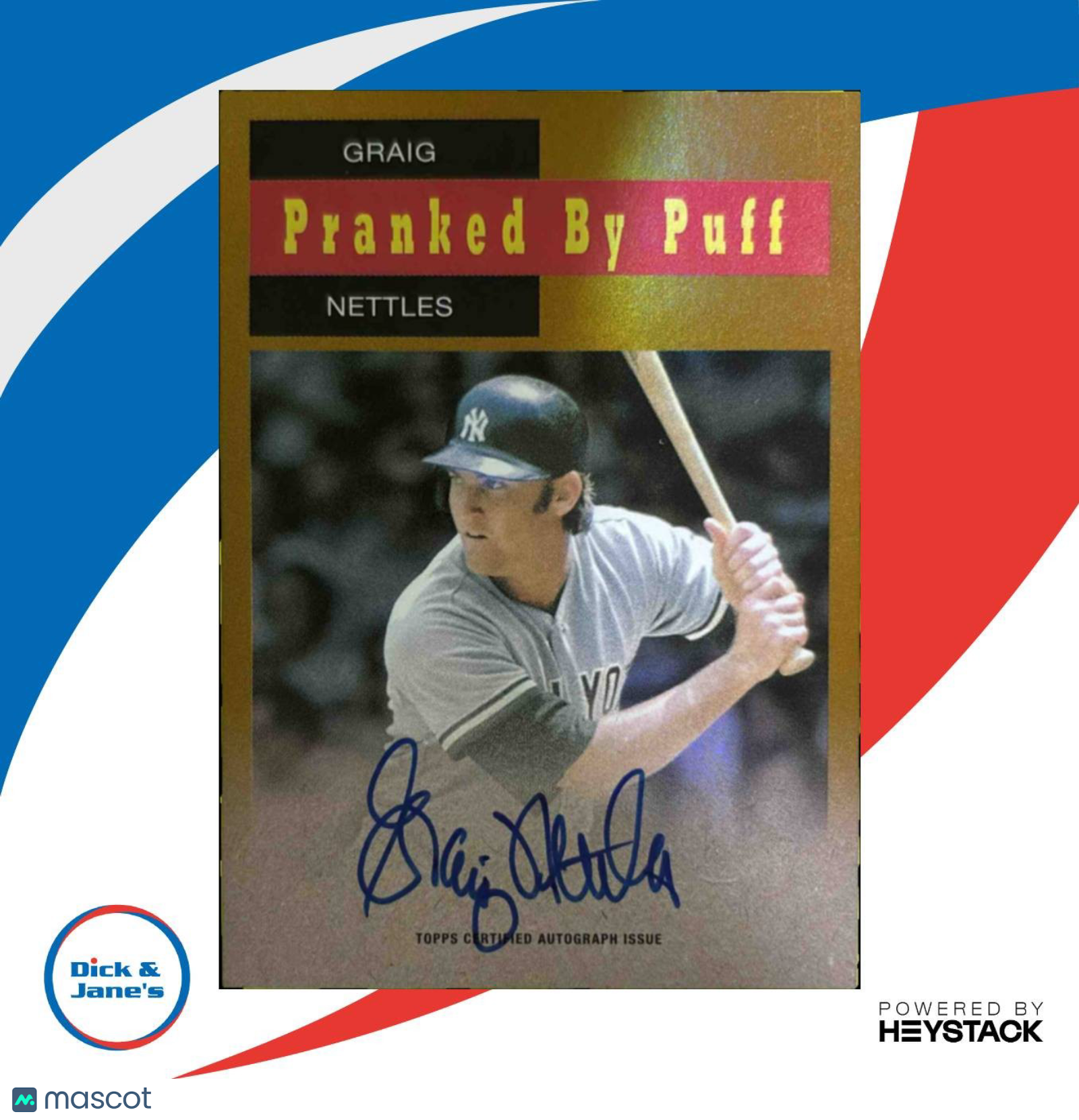 2024 Topps Archives Craig Nettles 1958 TV Westerns Auto Gold Foilboard 34/50 - Sports Cards