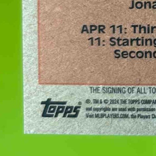 2024 Topps Archives Jonah Heim 83 Fan Favorites Auto Green Foilboard 15/99 #83FF - Sports Cards
