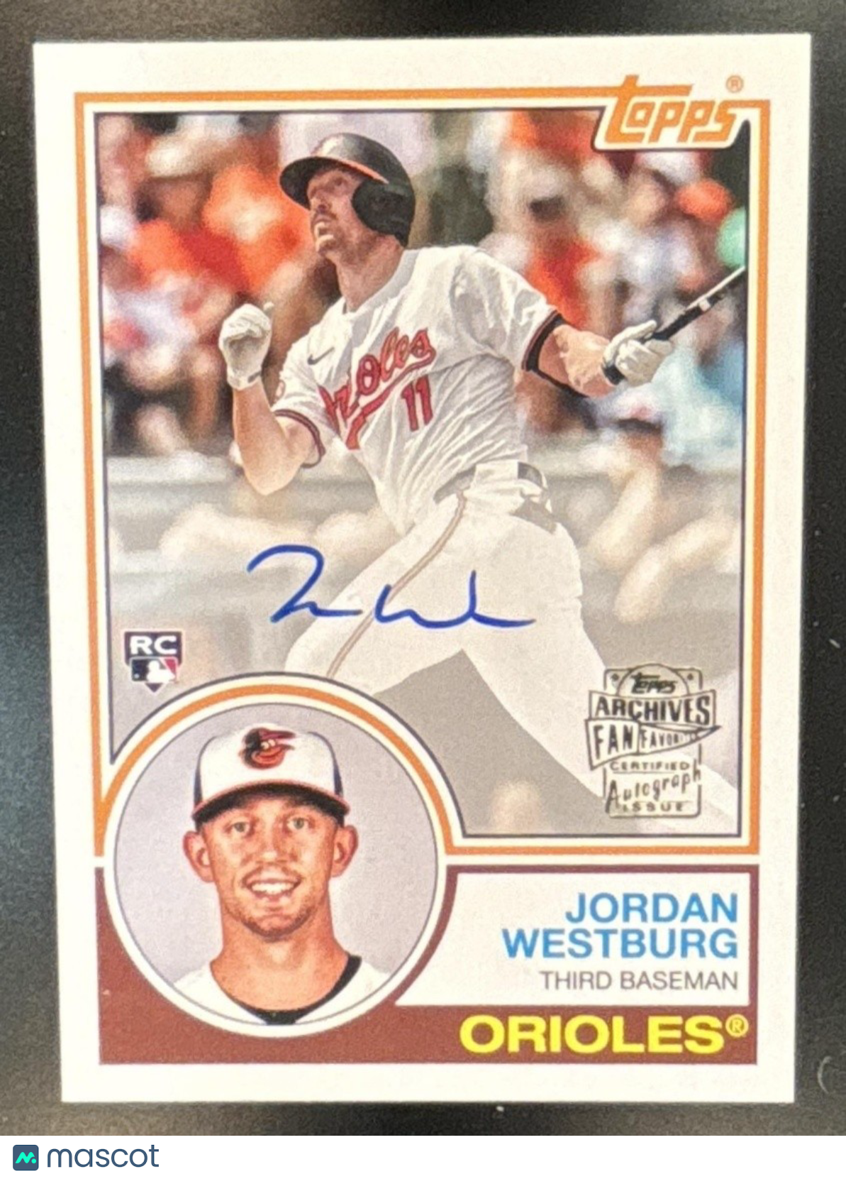 2024 Topps Archives Jordan Westburg 1983 Fan Favorites Auto RC Baltimore Orioles - Sports Cards
