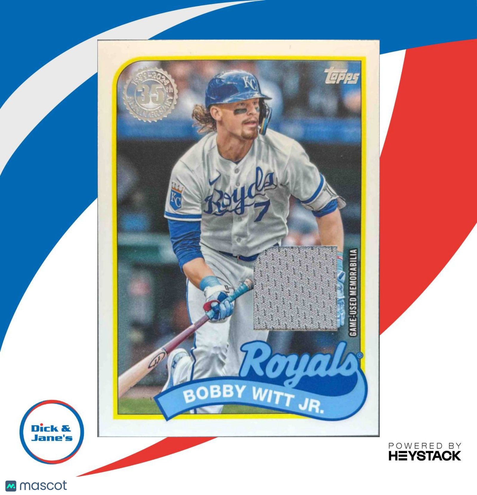 2024 Topps Bobby Witt Jr. 1989 35th Anniversary Relics MEM Kansas City Royals - Sports Cards