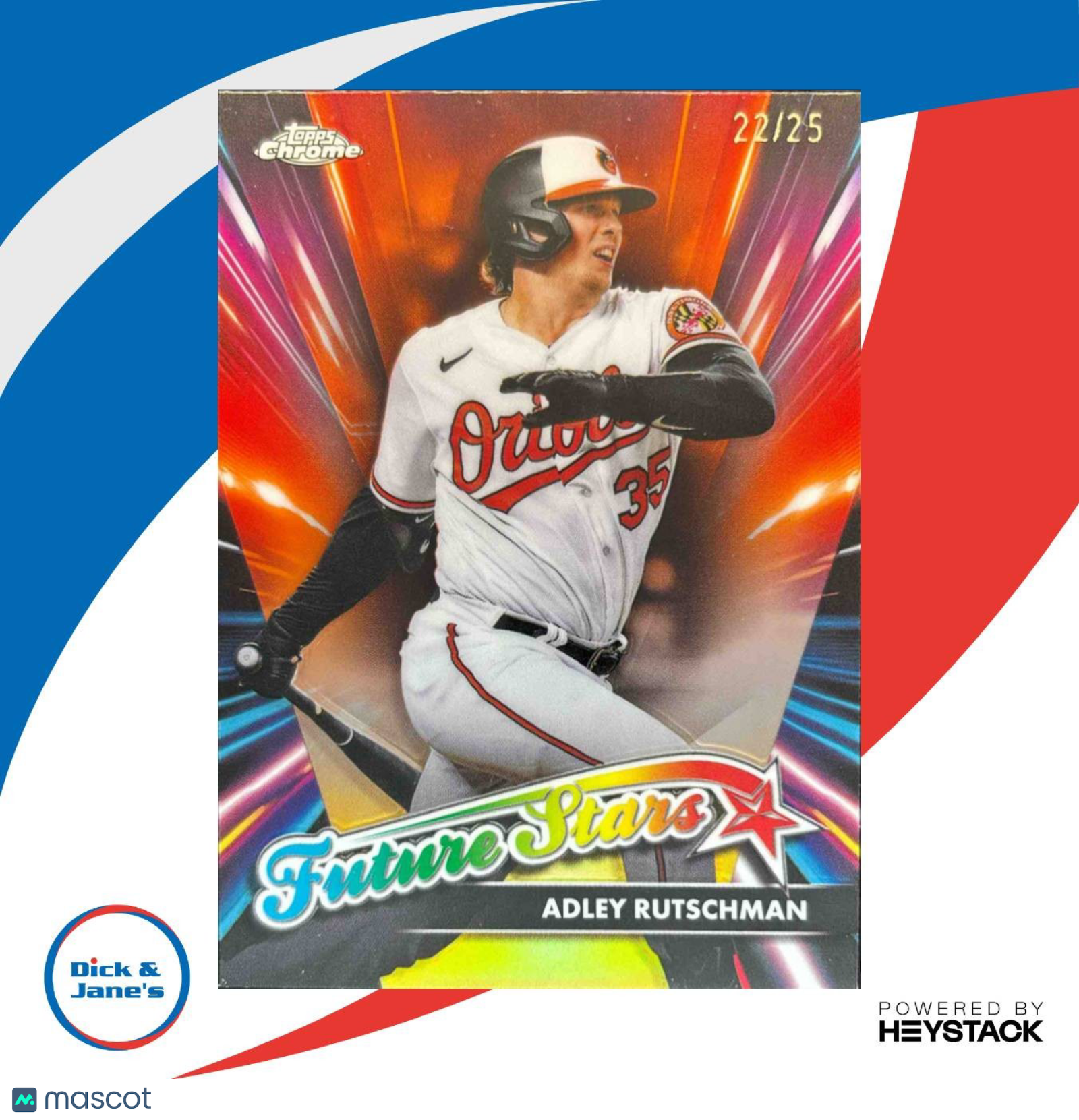 2024 Topps Chrome Adley Rutschman Future Stars Orange Refractor /25 Orioles - Sports Cards