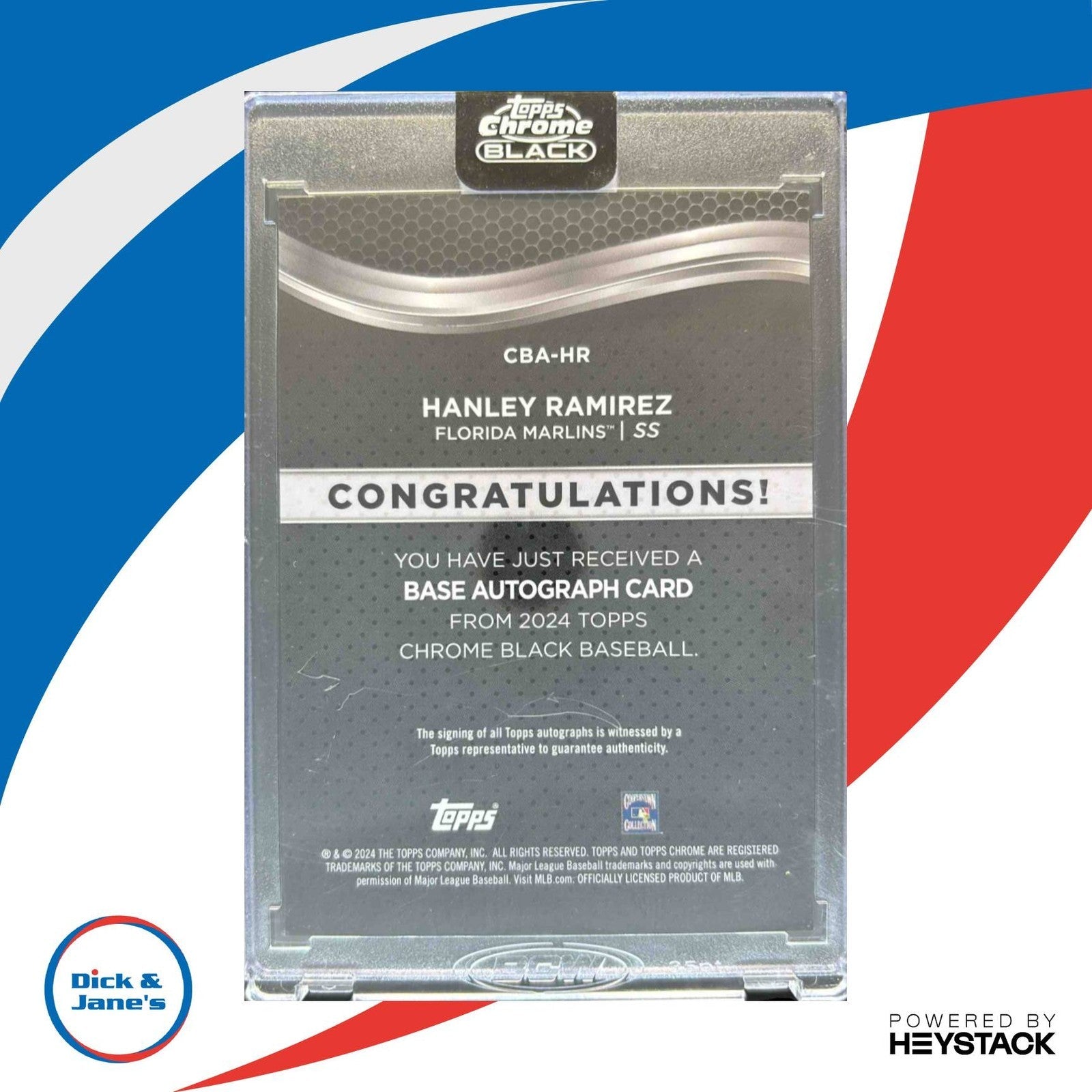 2024 Topps Chrome Black Hanley Ramirez Auto Green Refractor 64/99 #CBA-HR - Sports Cards