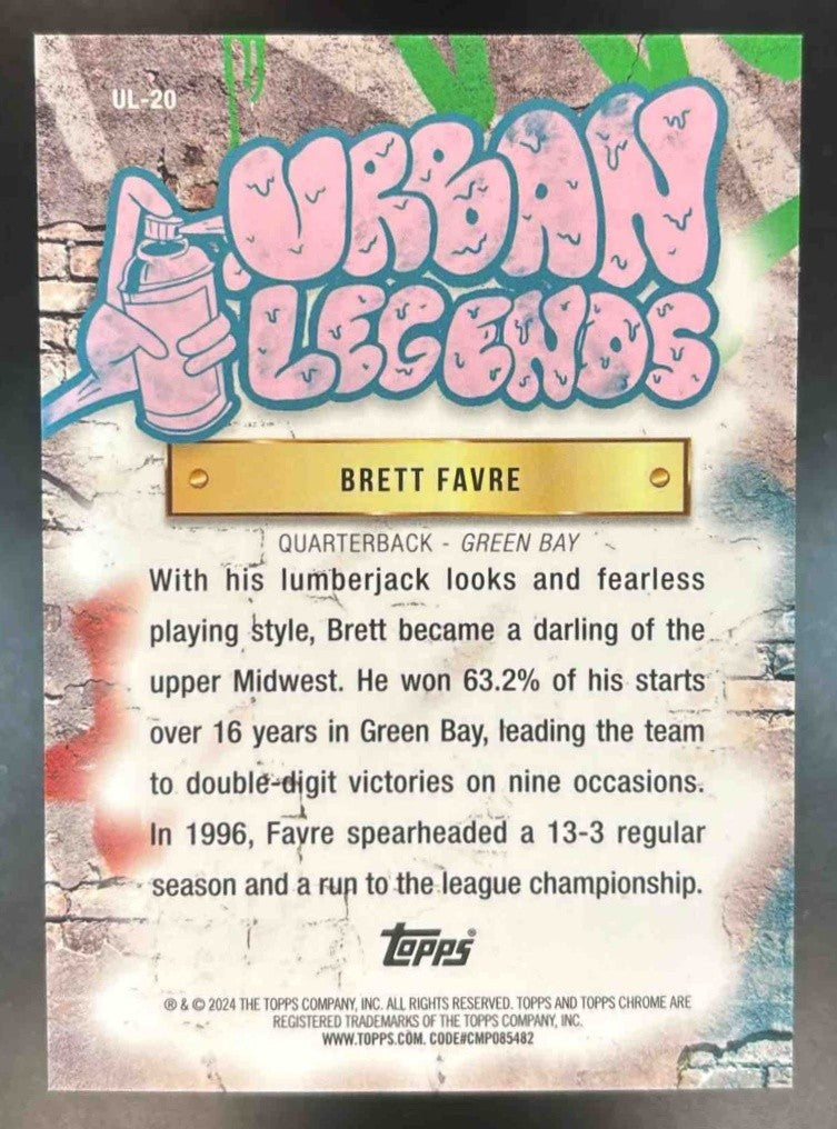 2024 Topps Chrome Brett Favre Urban Legends #UL-20 Green Bay Packers - Sports Cards