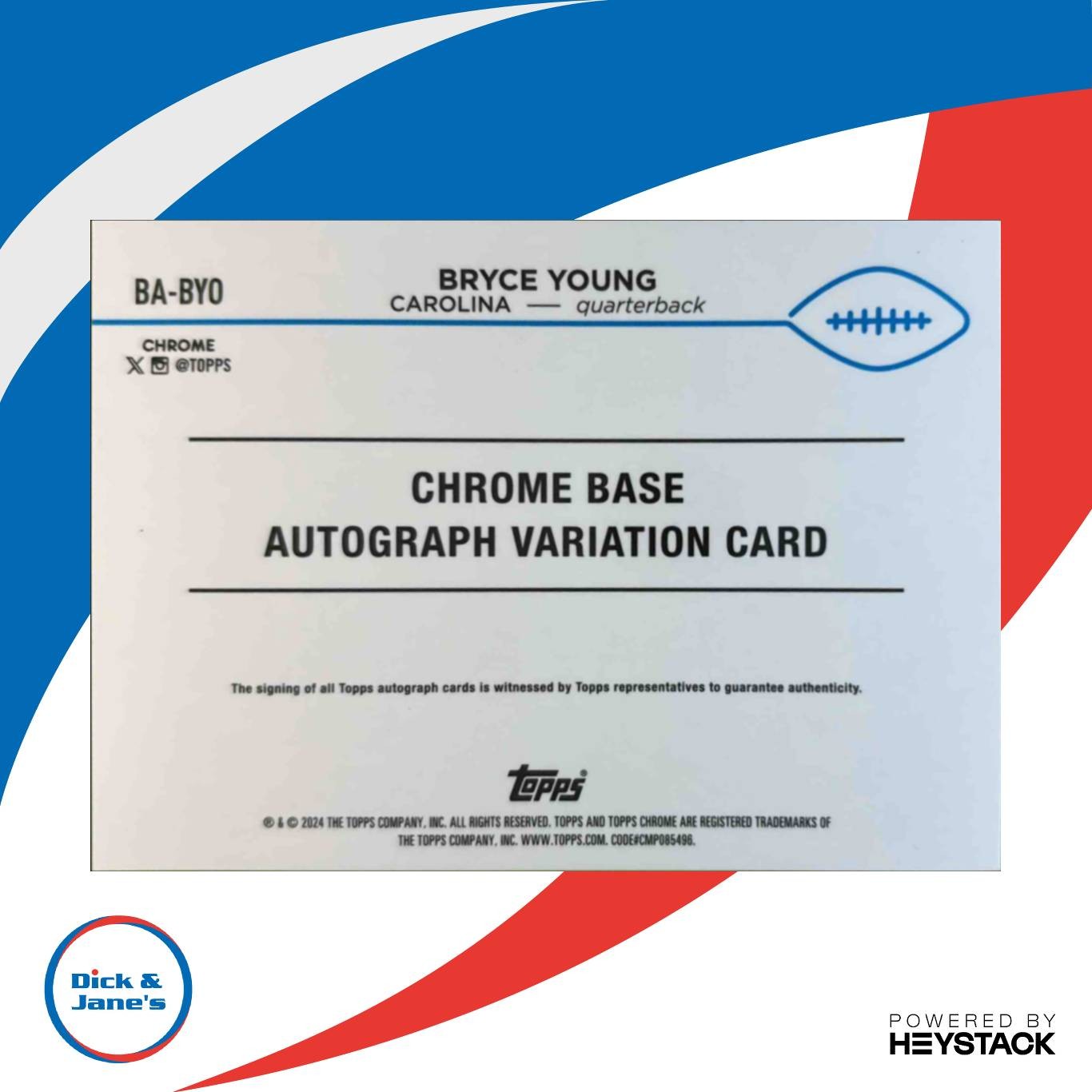 2024 Topps Chrome Bryce Young Auto Aqua Refractor 141/199 Carolina Panthers - Sports Cards