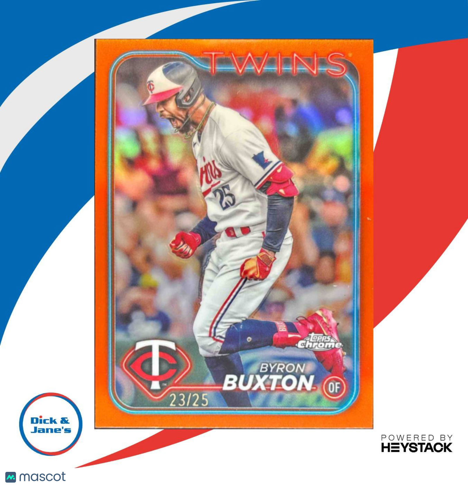 2024 Topps Chrome Byron Buxton Orange Refractor 23/25 #10 Minnesota Twins - Sports Cards