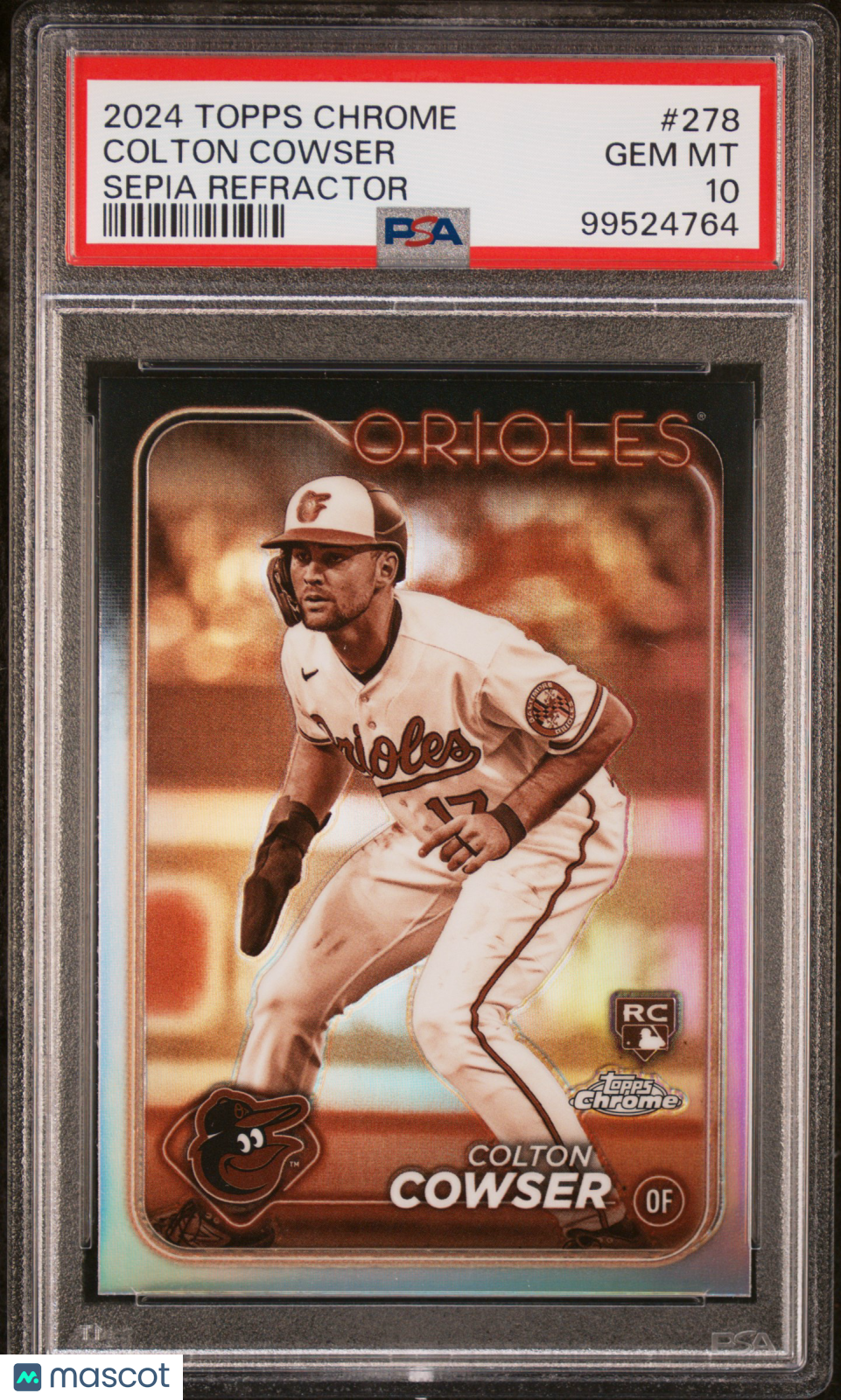 2024 Topps Chrome Colton Cowser Sepia Refractor Rookie #278 PSA 10 GEM MINT - Graded Sports Cards