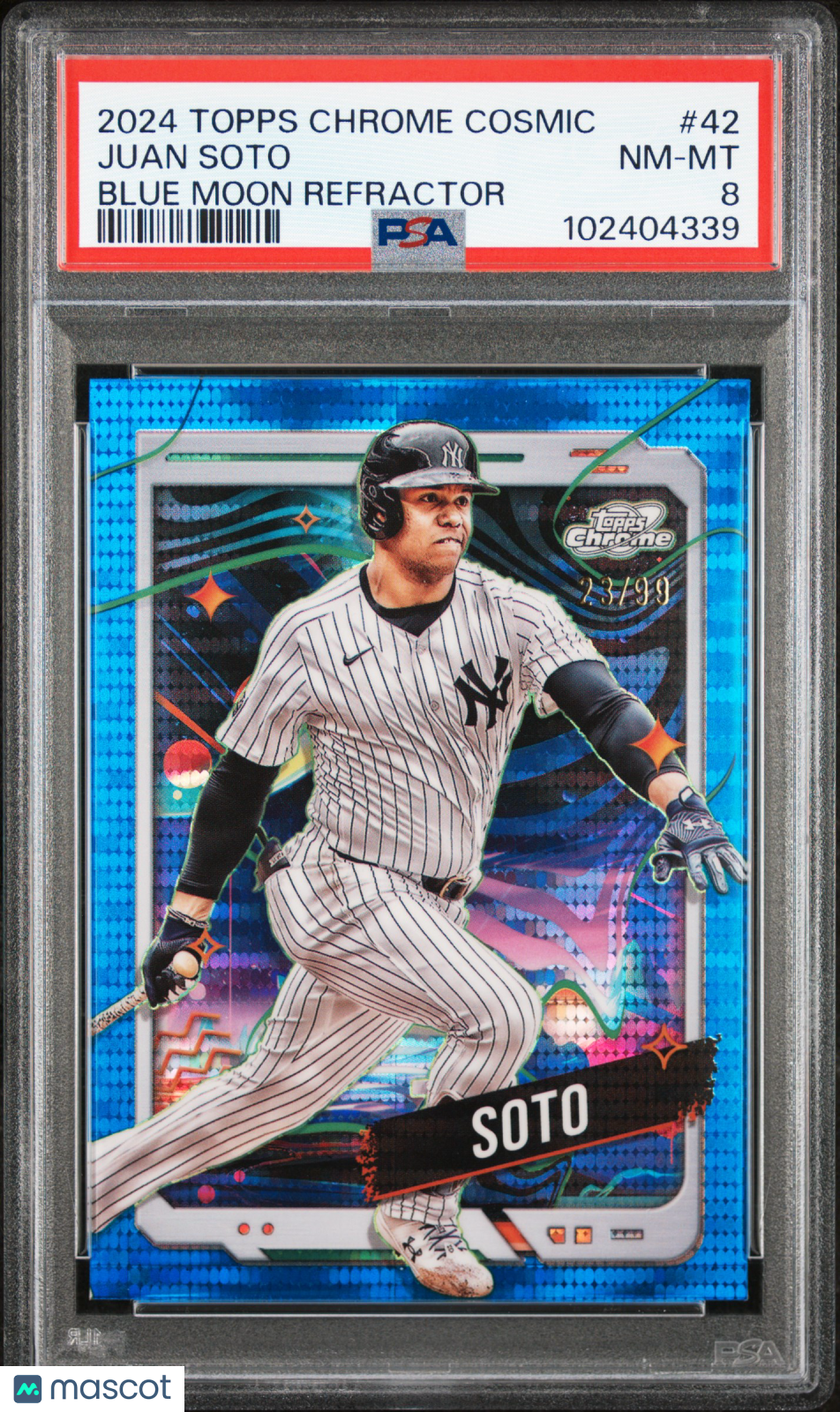 2024 Topps Chrome Cosmic Juan Soto Blue Moon Refractor #42 PSA 8 - Graded Sports Cards