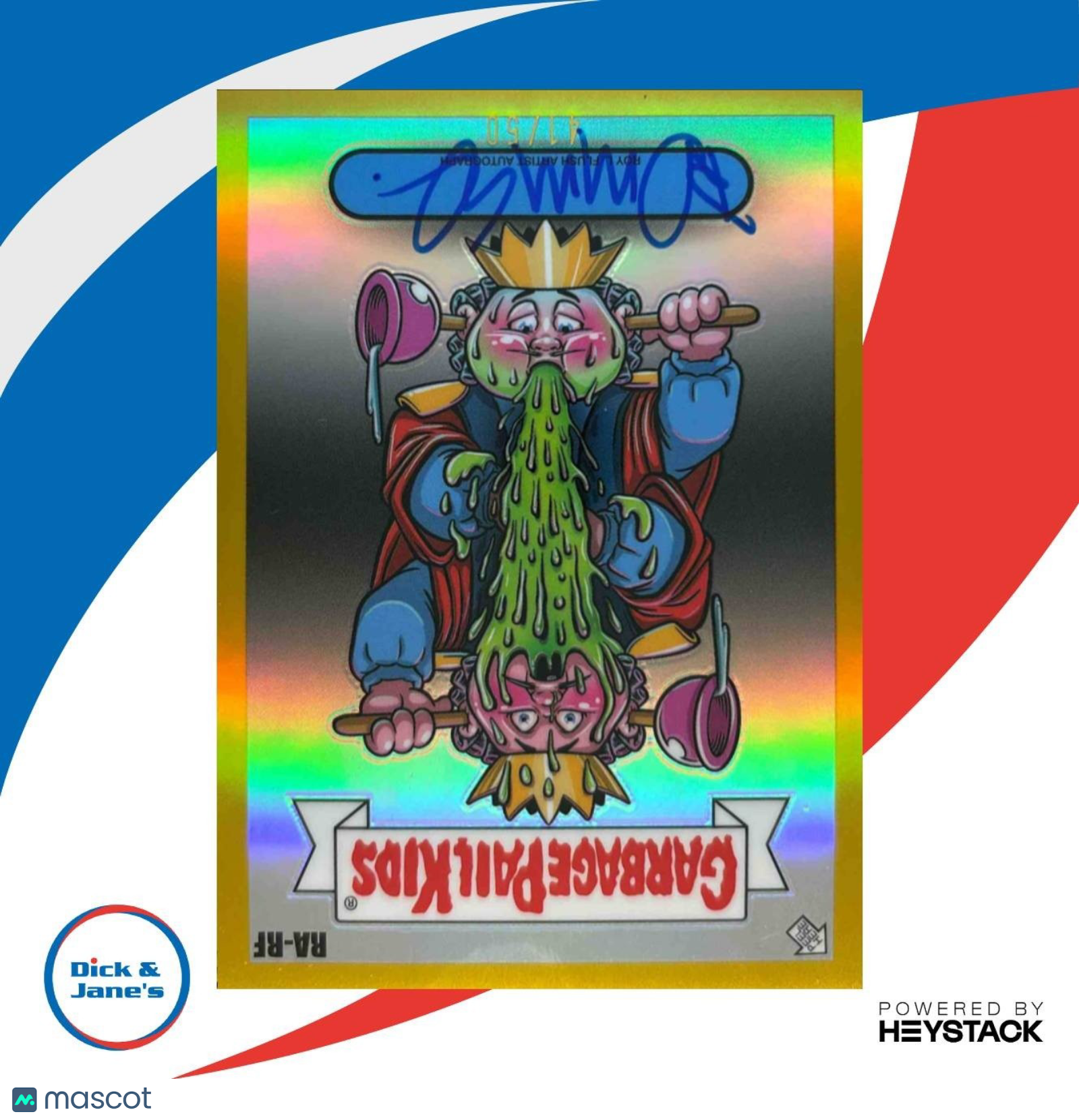 2024 Topps Chrome Garbage Pail Kids 7 ROY L. Flush Art by Rory Auto Gold /50 - Non-Sports Cards