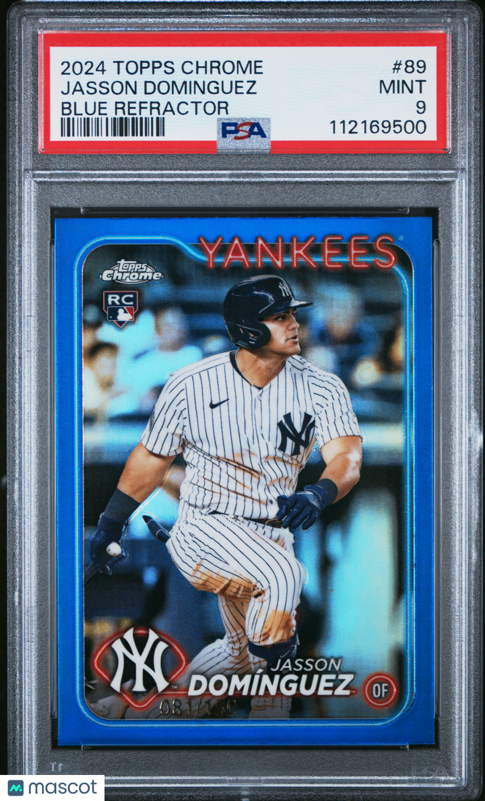 2024 Topps Chrome Jasson Dominguez Blue Refractor 081/150 #89 PSA 9 - Graded Sports Cards