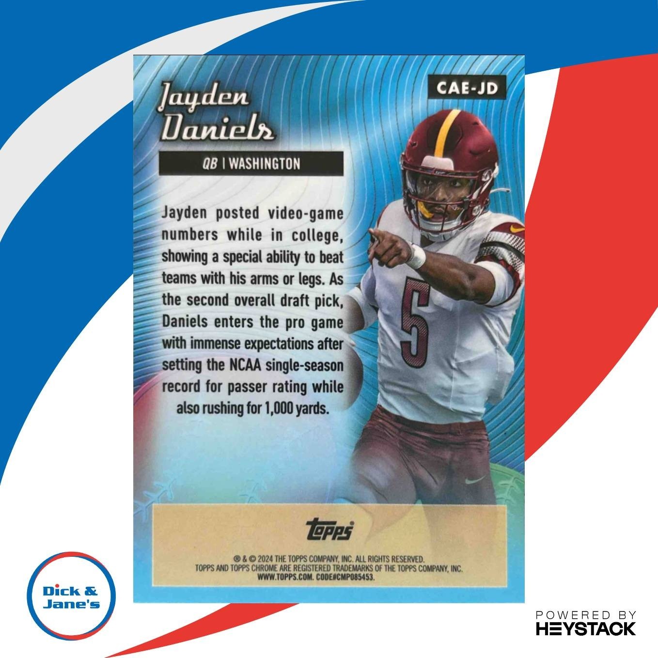 2024 Topps Chrome Jayden Daniels All-Etch #CAE-JD RC Washington Commanders - Sports Cards
