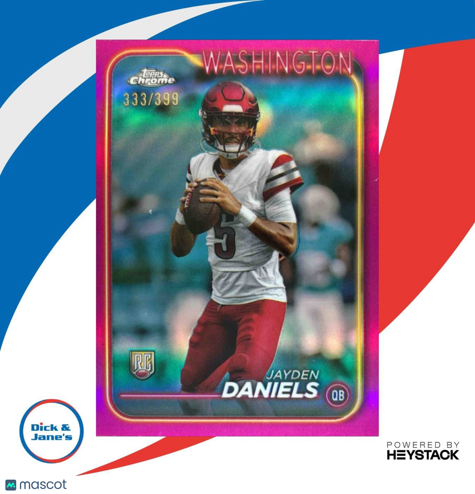 2024 Topps Chrome Jayden Daniels Magenta Refractor 333/399 #201 RC Commanders - Sports Cards