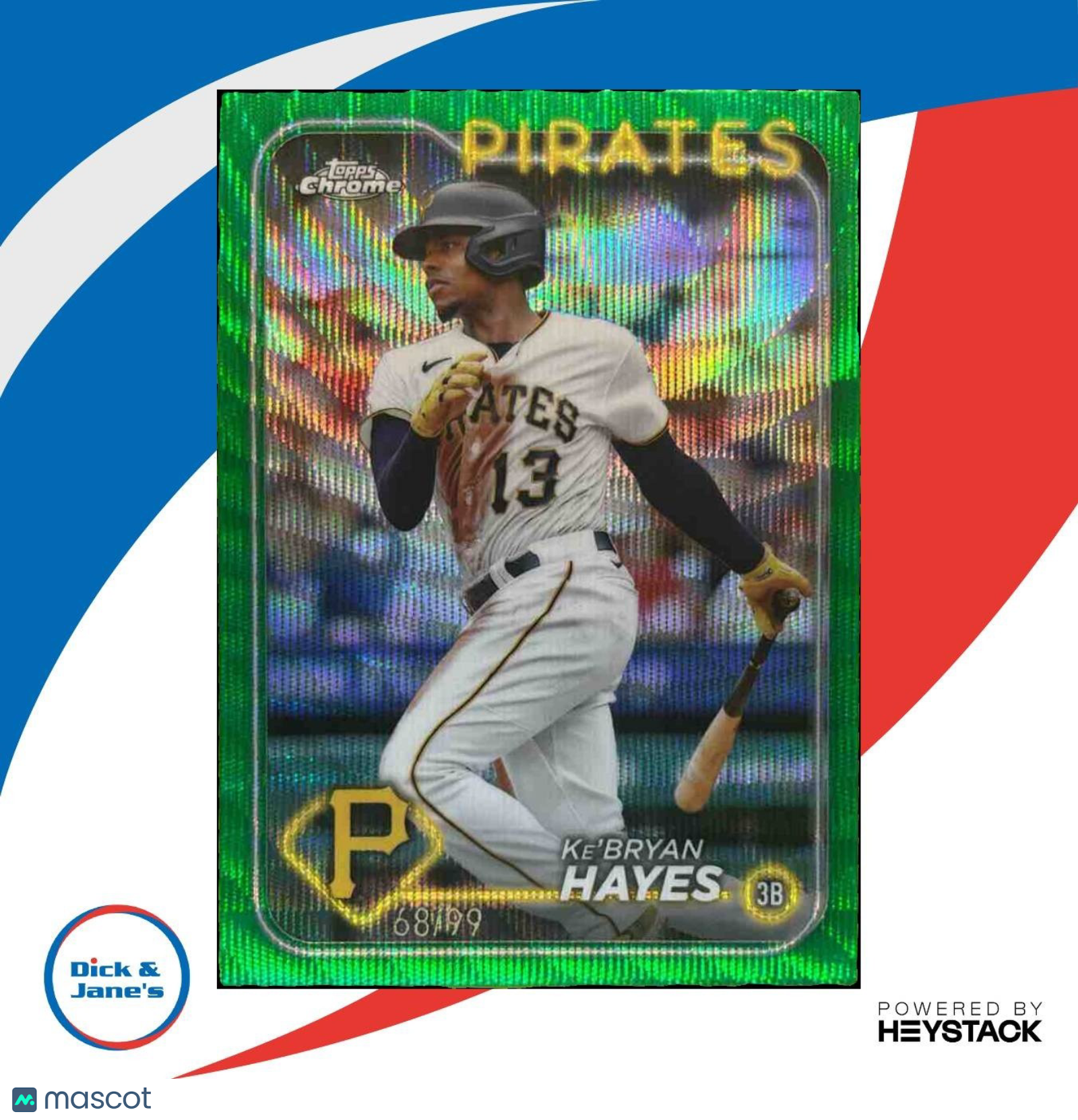 2024 Topps Chrome Ke Bryan Hayes Green Wave 68/99 #285 Pittsburgh Pirates - Sports Cards