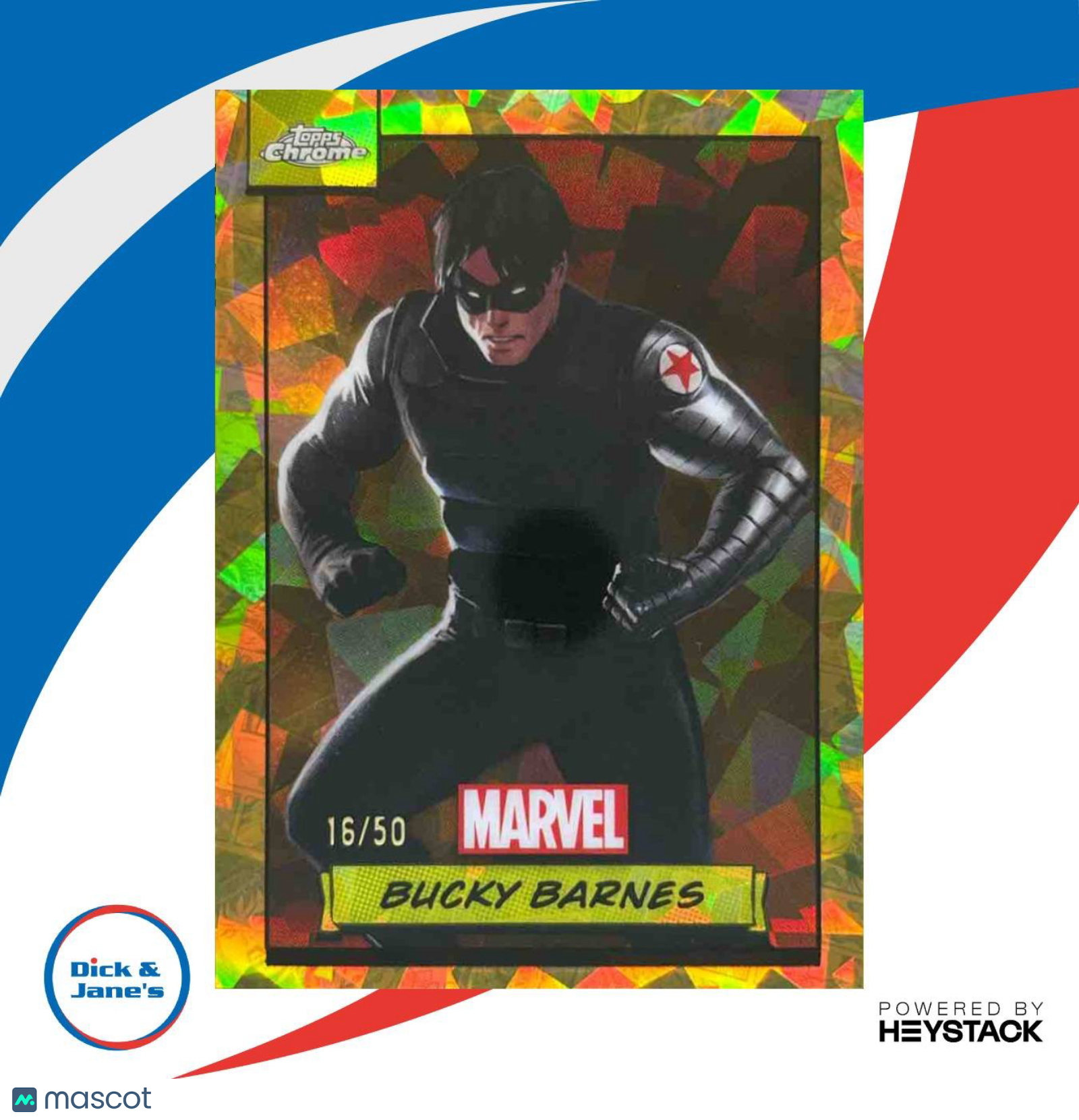 2024 Topps Chrome Marvel Sapphire Bucky Barnes Gold Refractor /50 #37 - Non-Sports Cards