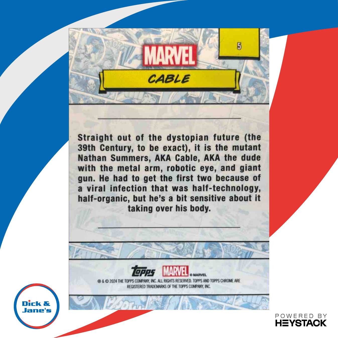 2024 Topps Chrome Marvel Sapphire Cable Yellow Refractor /75 #5 - Non-Sports Cards