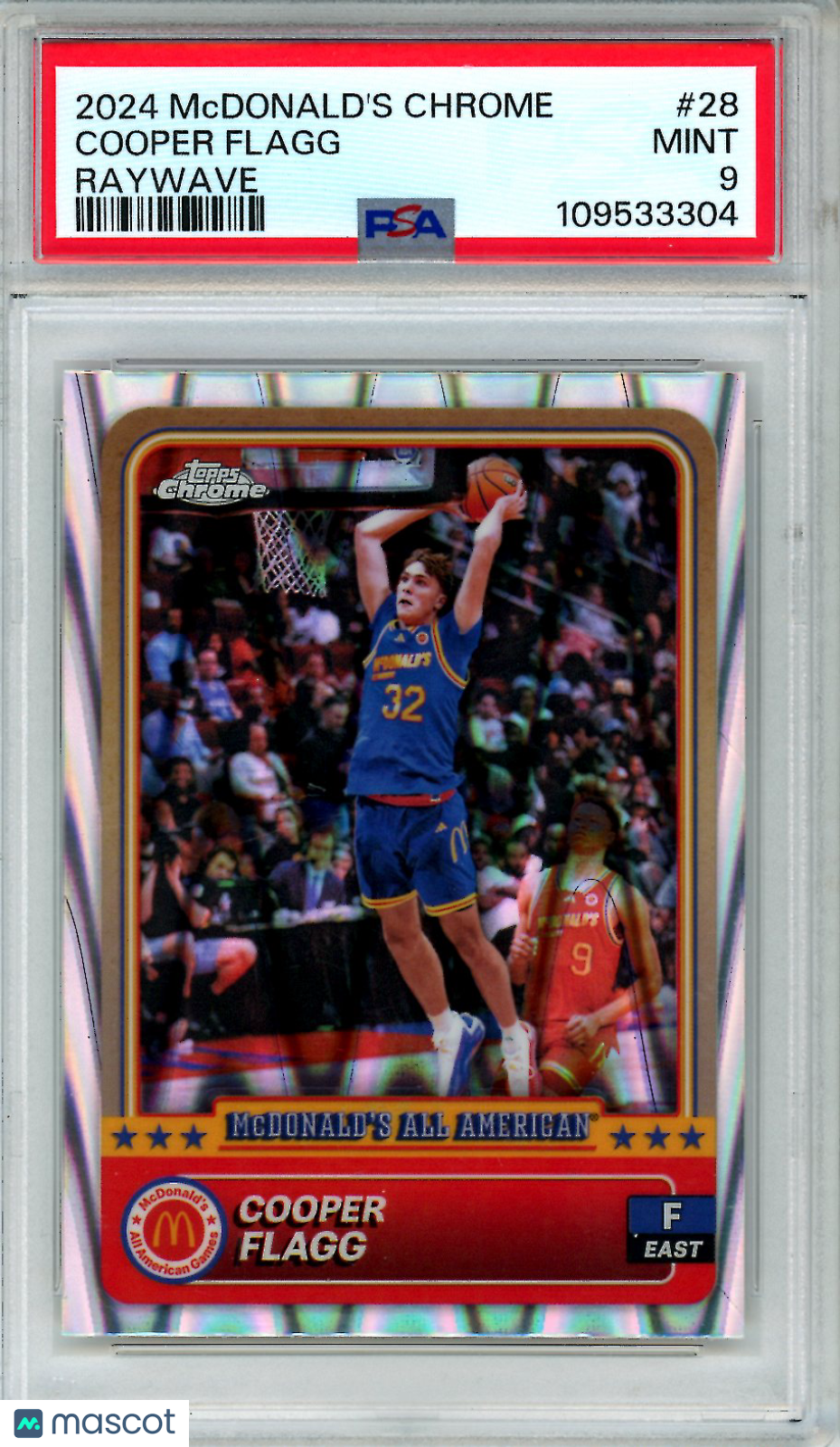 2024 Topps Chrome Mcdonald’s All American Cooper Flagg Raywave #28 PSA 9 MINT - Graded Sports Cards