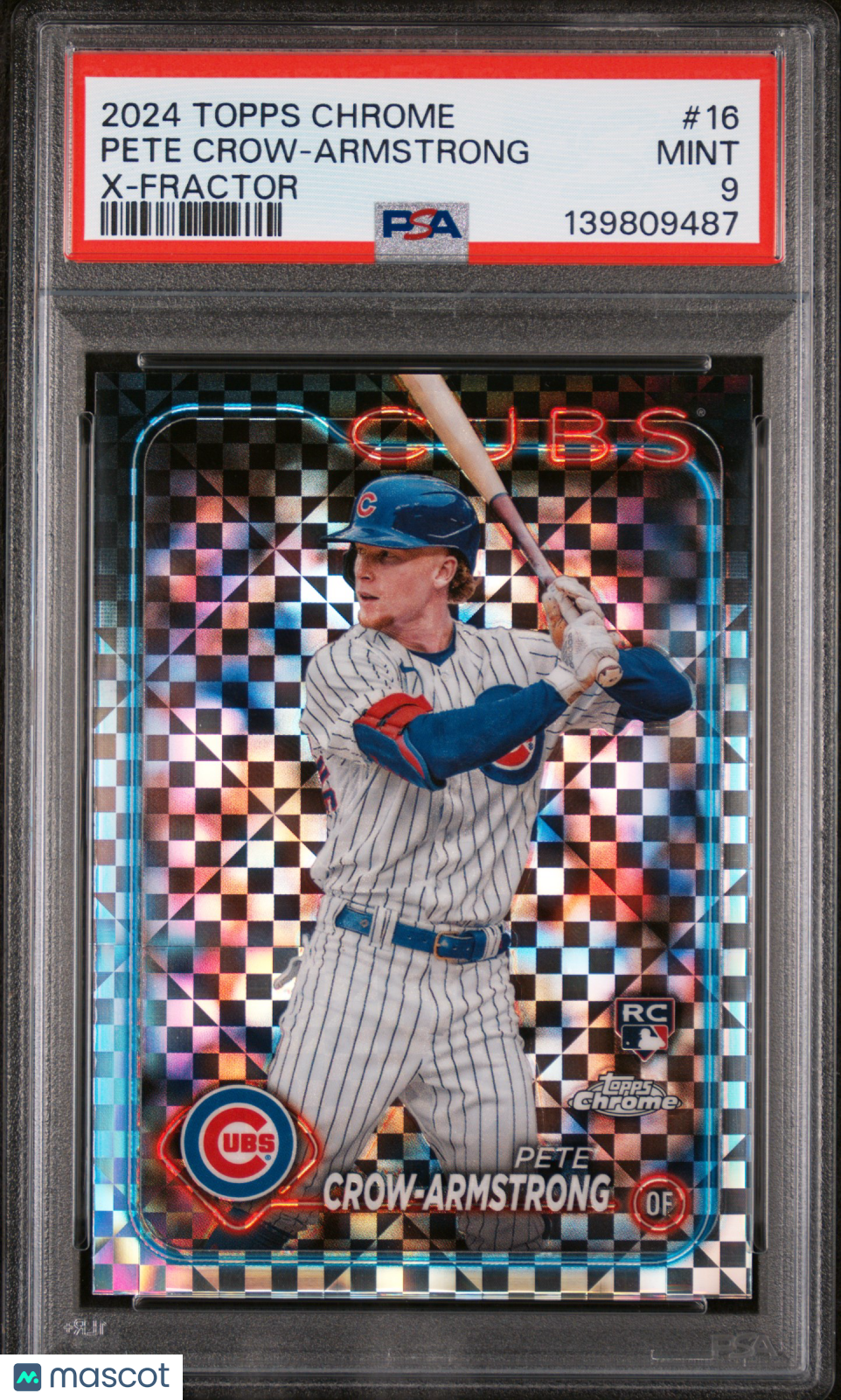 2024 Topps Chrome Pete Crow-Armstrong X Fractor #16 PSA 9 - Graded Sports Cards