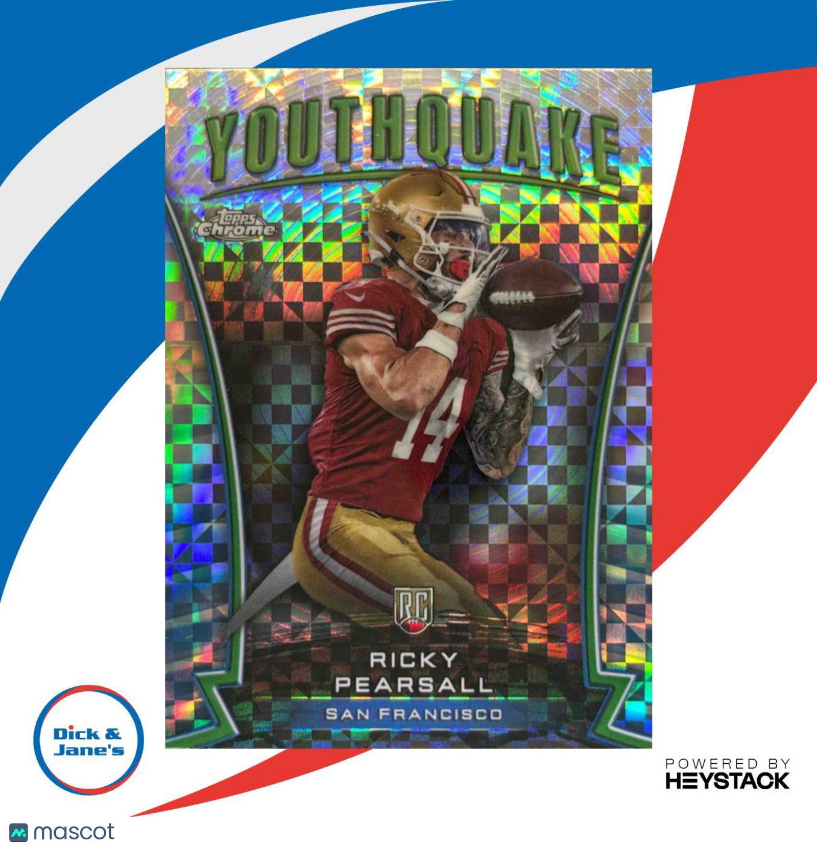 2024 Topps Chrome Ricky Pearsall Youthquake X-Fractor #19 RC San Francisco 49ers - Sports Cards