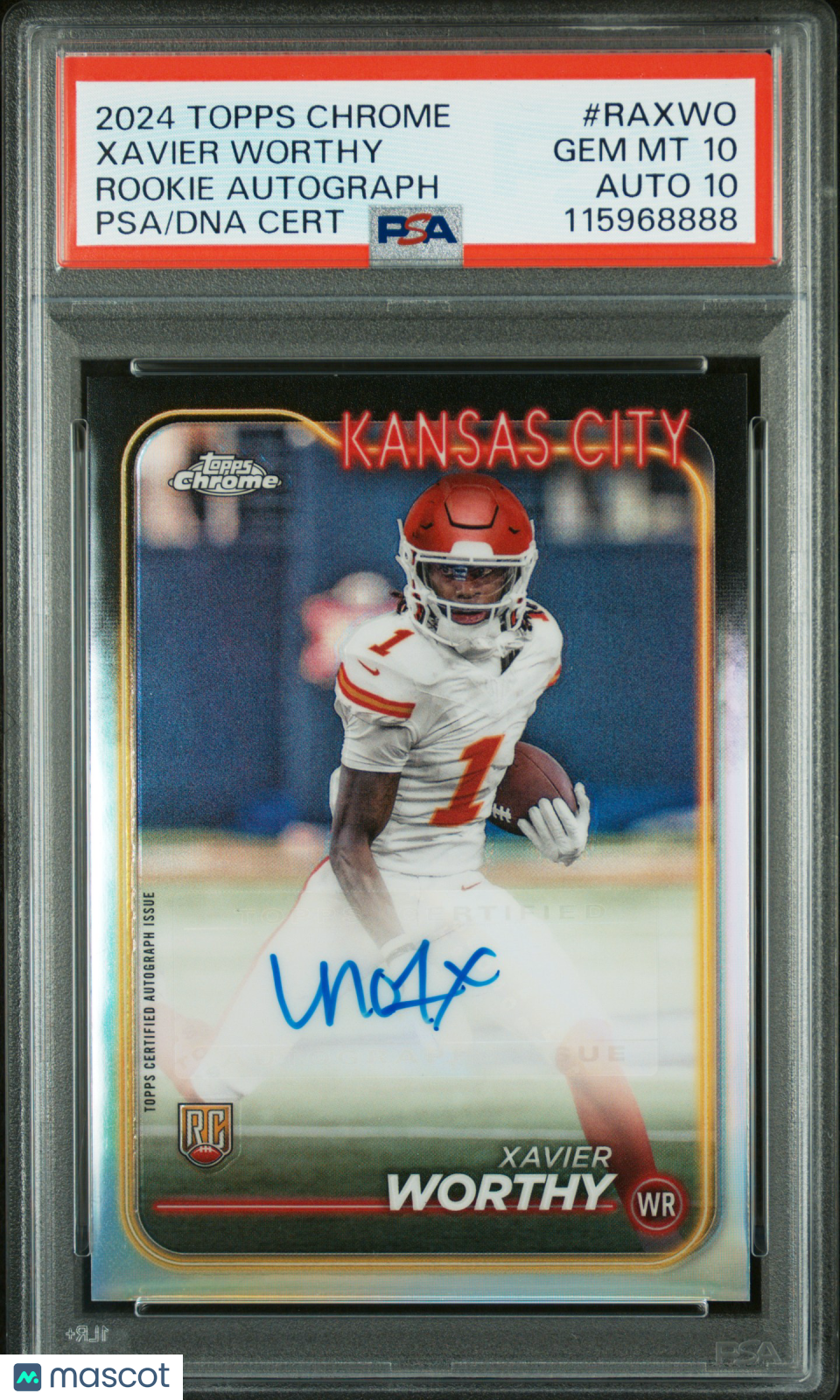 2024 Topps Chrome Rookie Autographs Variations Xavier Worthy #RAXWO PSA 10 - Graded Sports Cards