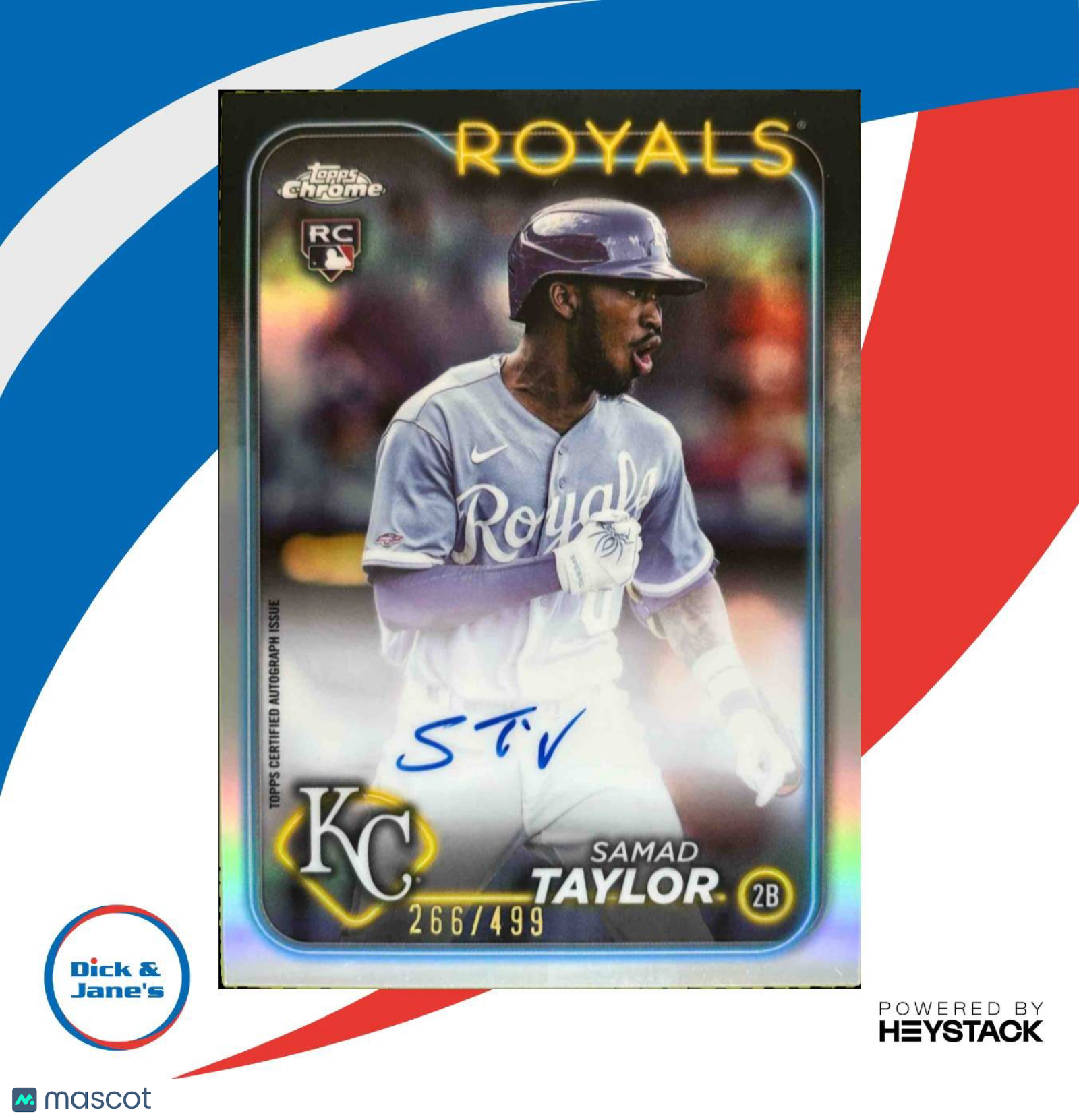 2024 Topps Chrome Samad Taylor Rookie Auto Refractor /499 RC Kansas City Royals - Sports Cards