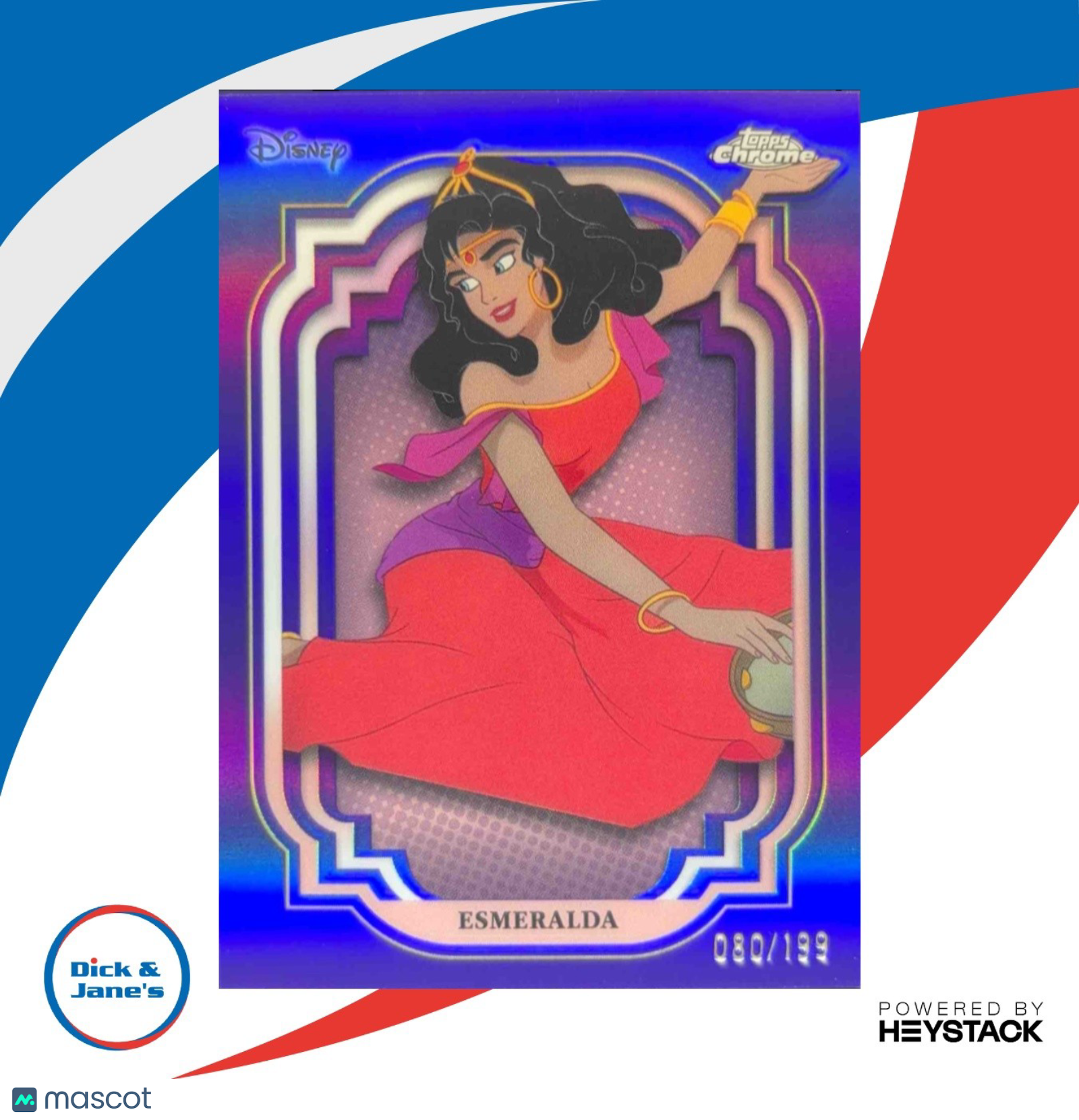 2024 Topps Chrome Sapphire Disney Esmeralda Purple Refractor /199 #77 - Sports Cards