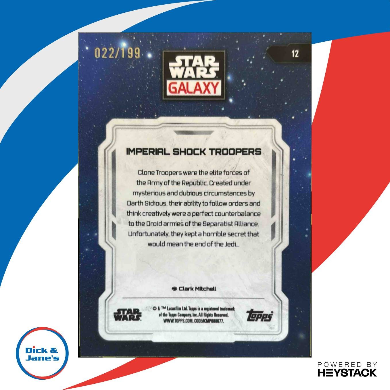 2024 Topps Chrome Star Wars Galaxy Imperial Shock Troopers Aqua Sonar Ref /199 - Non-Sports Cards