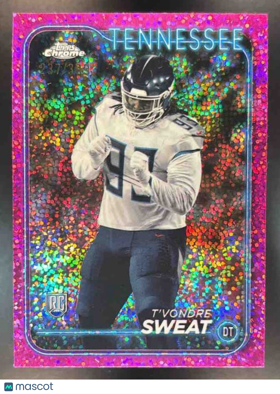 2024 Topps Chrome T’Vondre Sweat Magenta Speckle /399 #266 RC Tennessee Titans - Sports Cards
