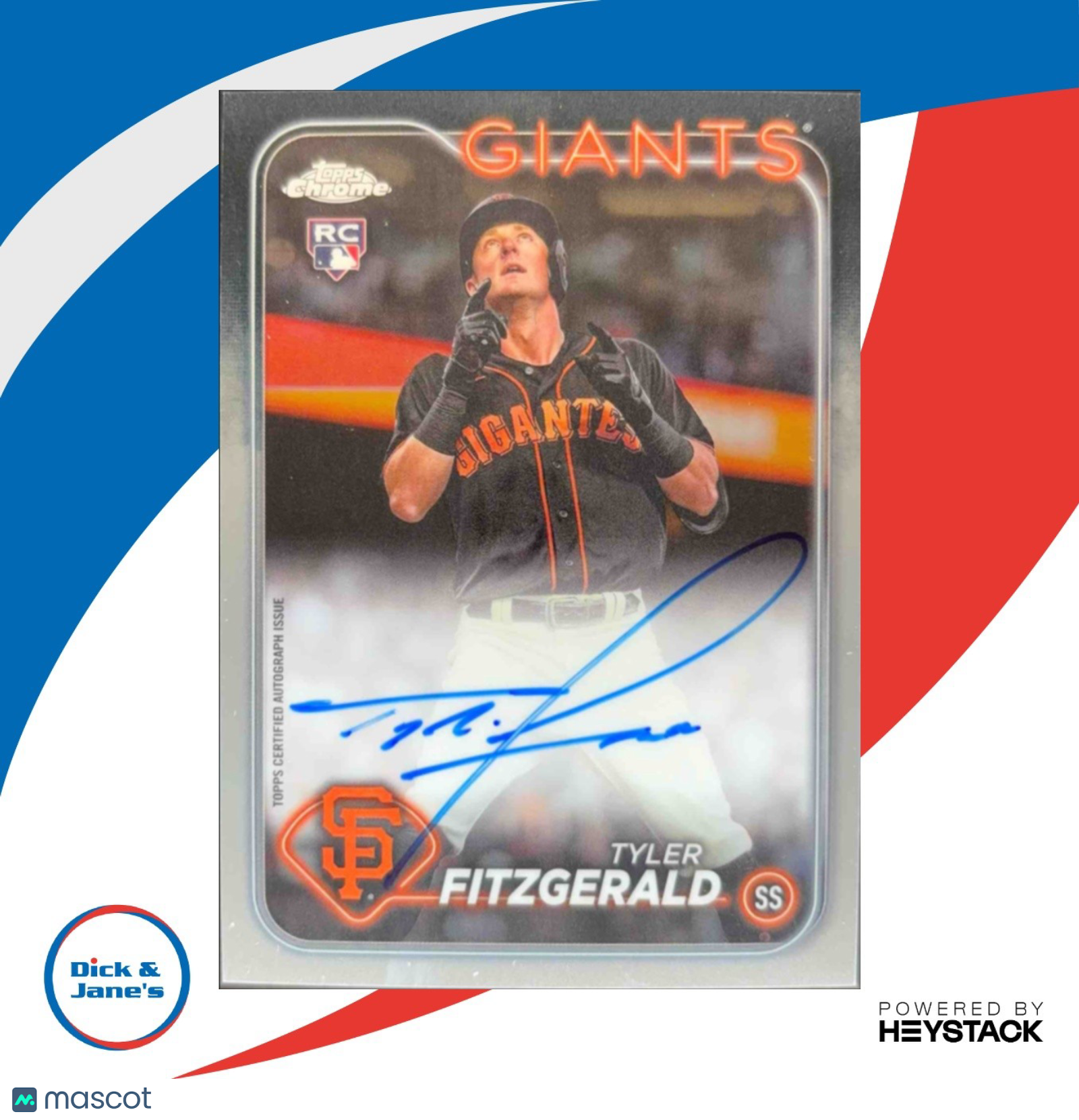 2024 Topps Chrome Tyler Fitzgerald Rookie Auto #RA-TF RC San Francisco Giants - Sports Cards